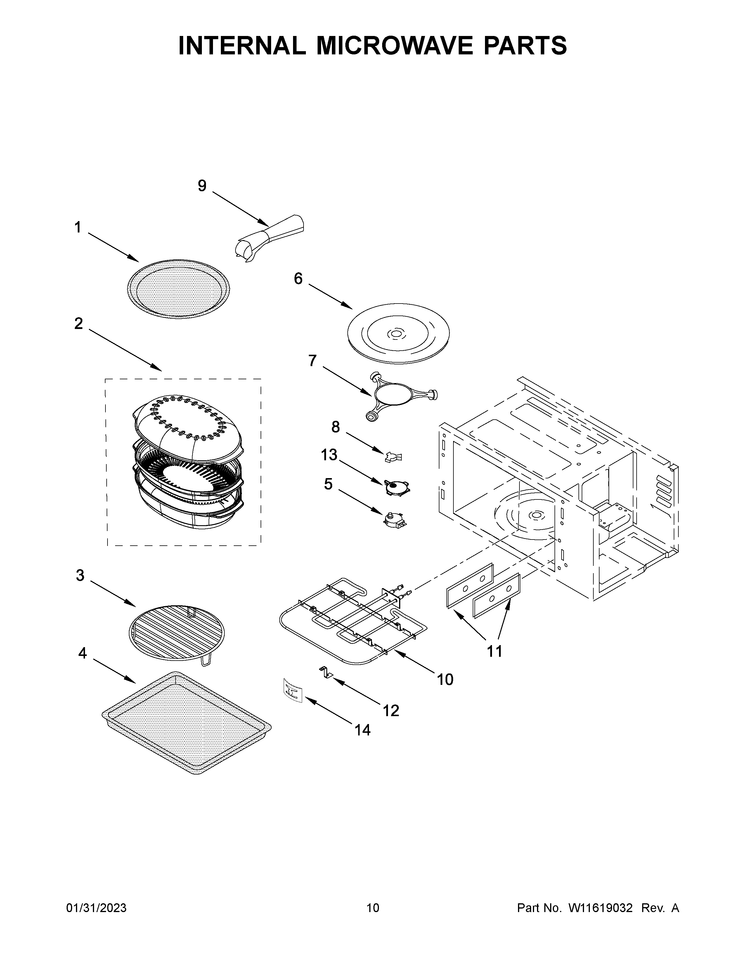 KitchenAid KMBP107ESS20 internal microwave parts diagram