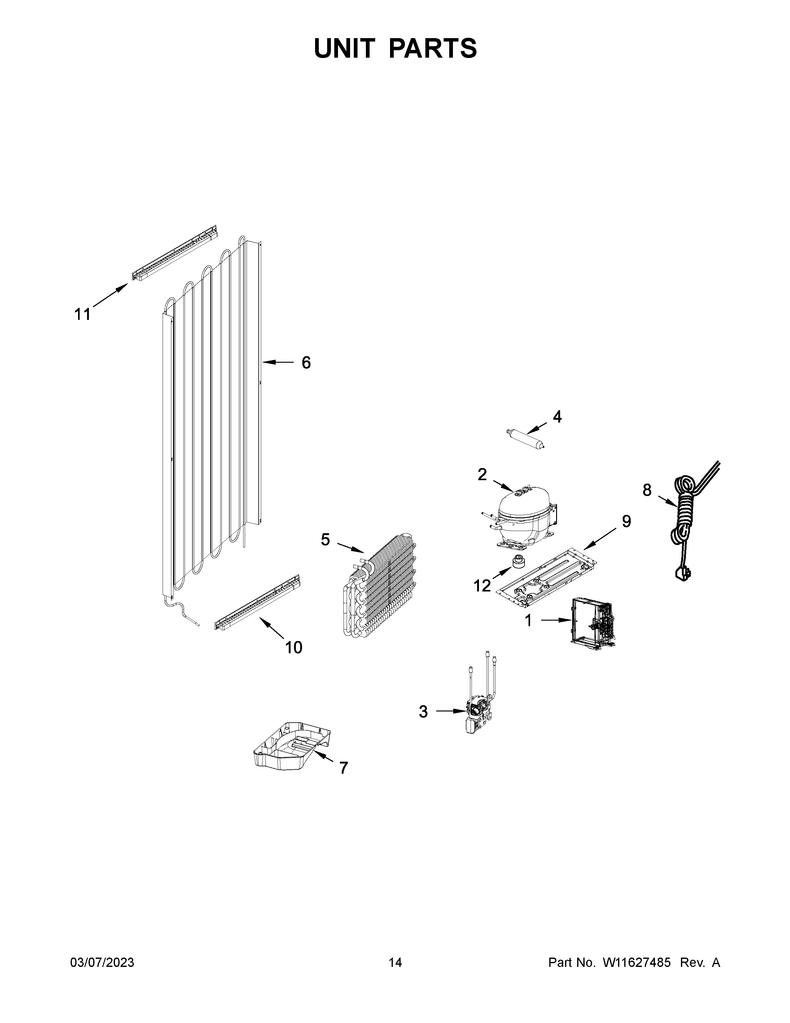 KitchenAid KBBX104EPA03 unit parts diagram