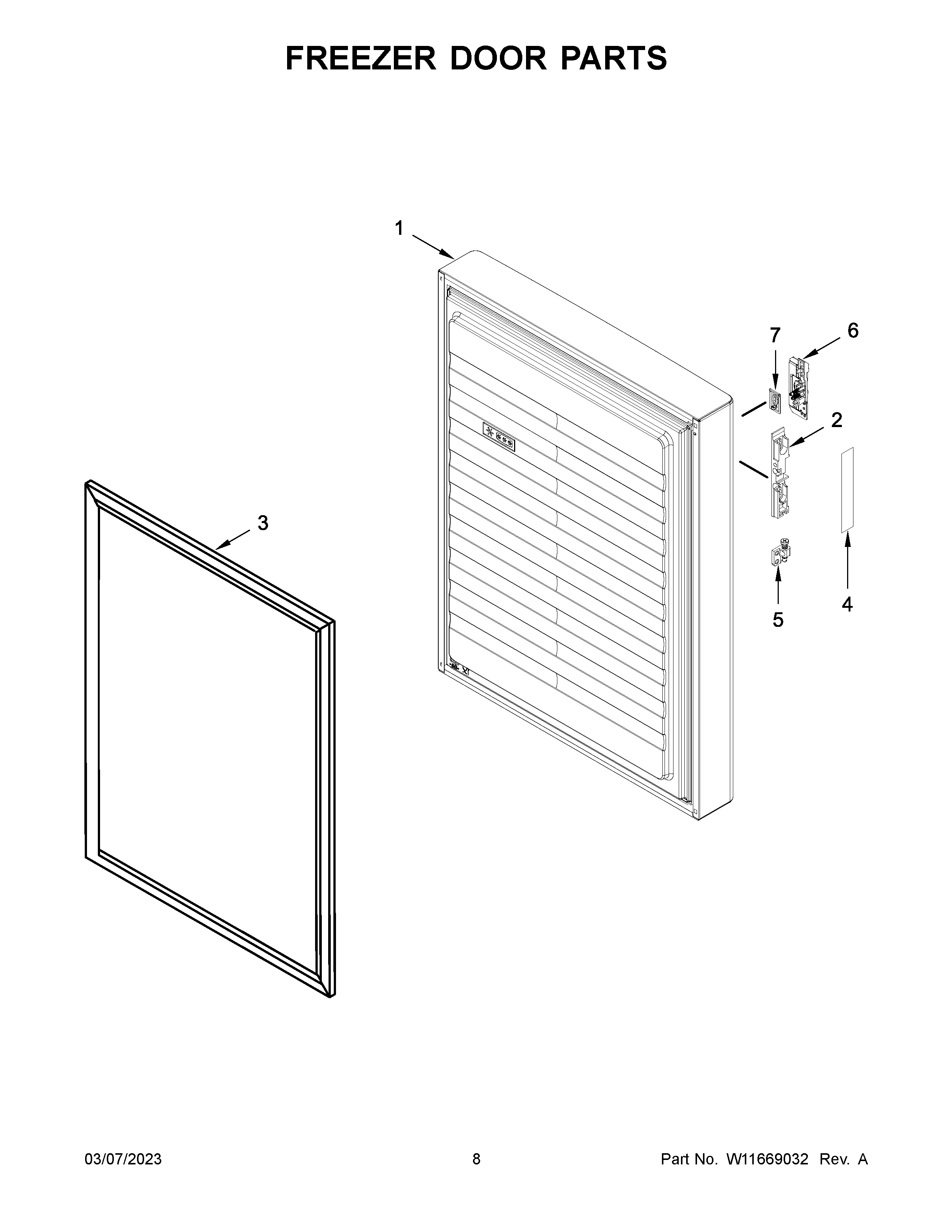 KitchenAid KBBX104EPA04 freezer door parts diagram
