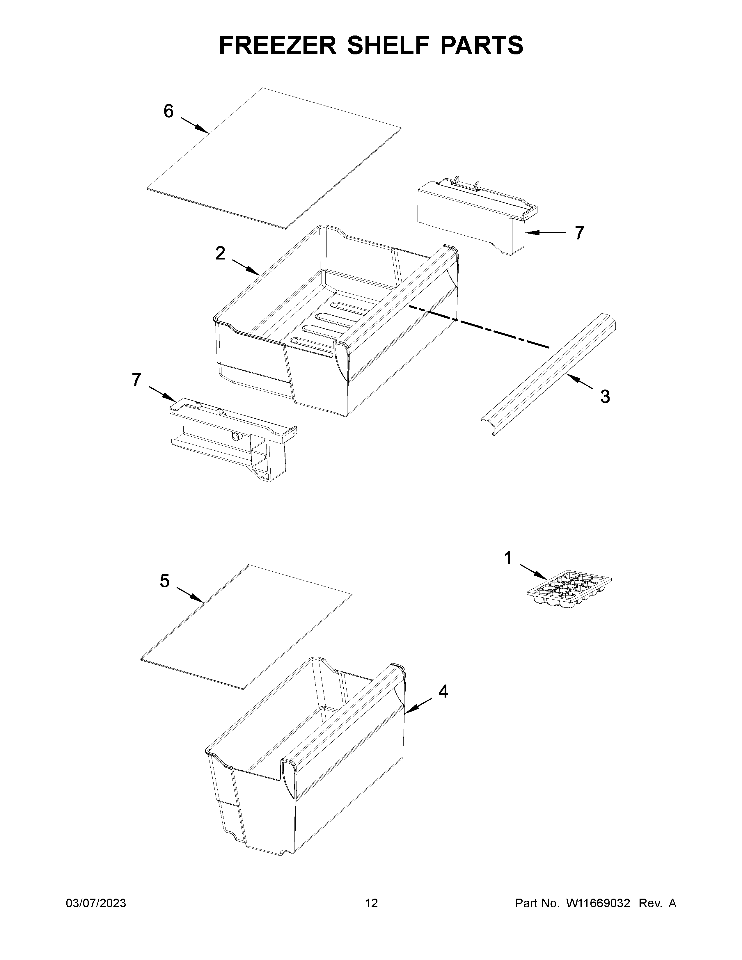 KitchenAid KBBX104EPA04 freezer shelf parts diagram