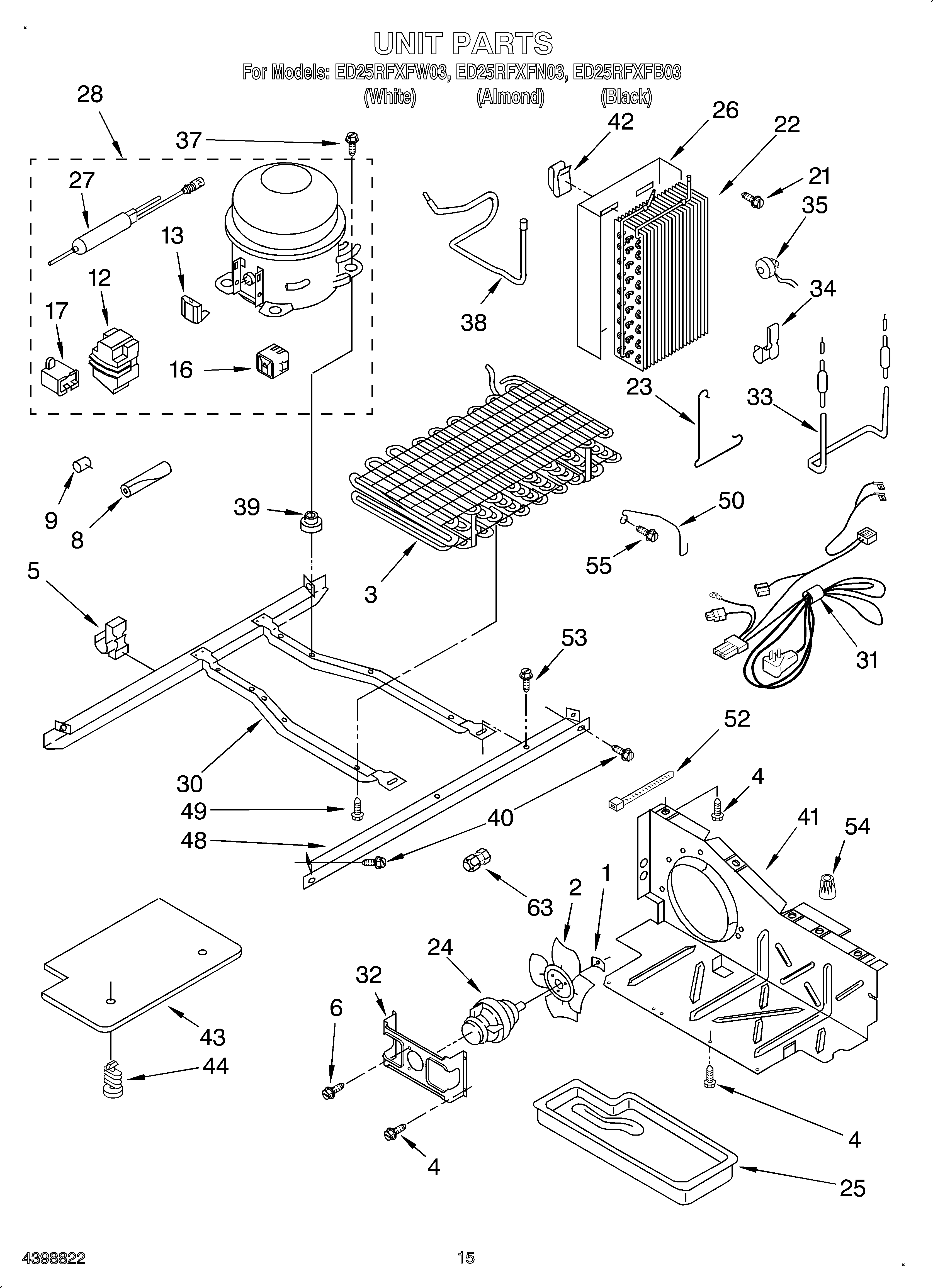 Whirlpool OEMED25RFXFN03 unit diagram