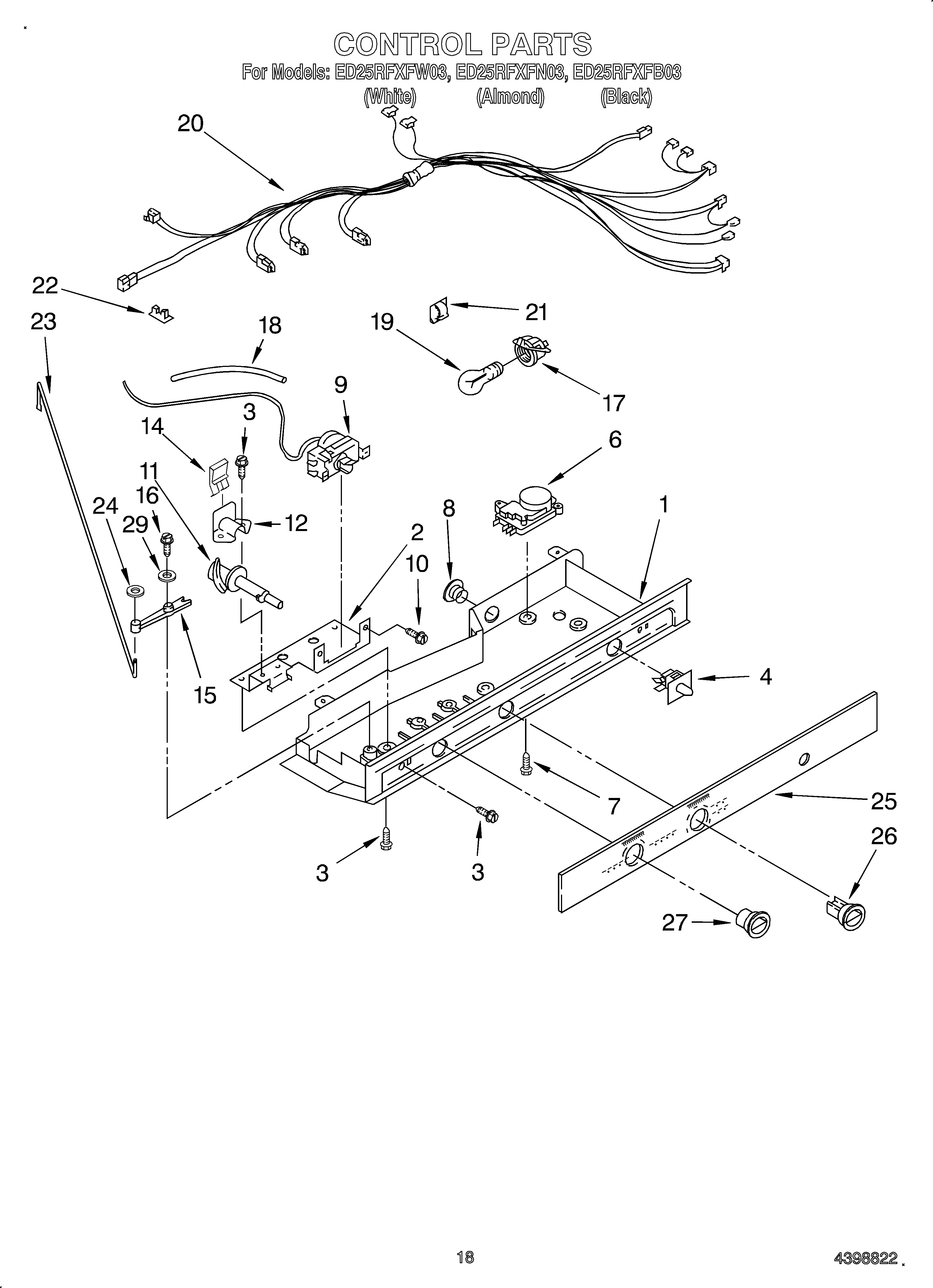 Whirlpool OEMED25RFXFN03 control diagram