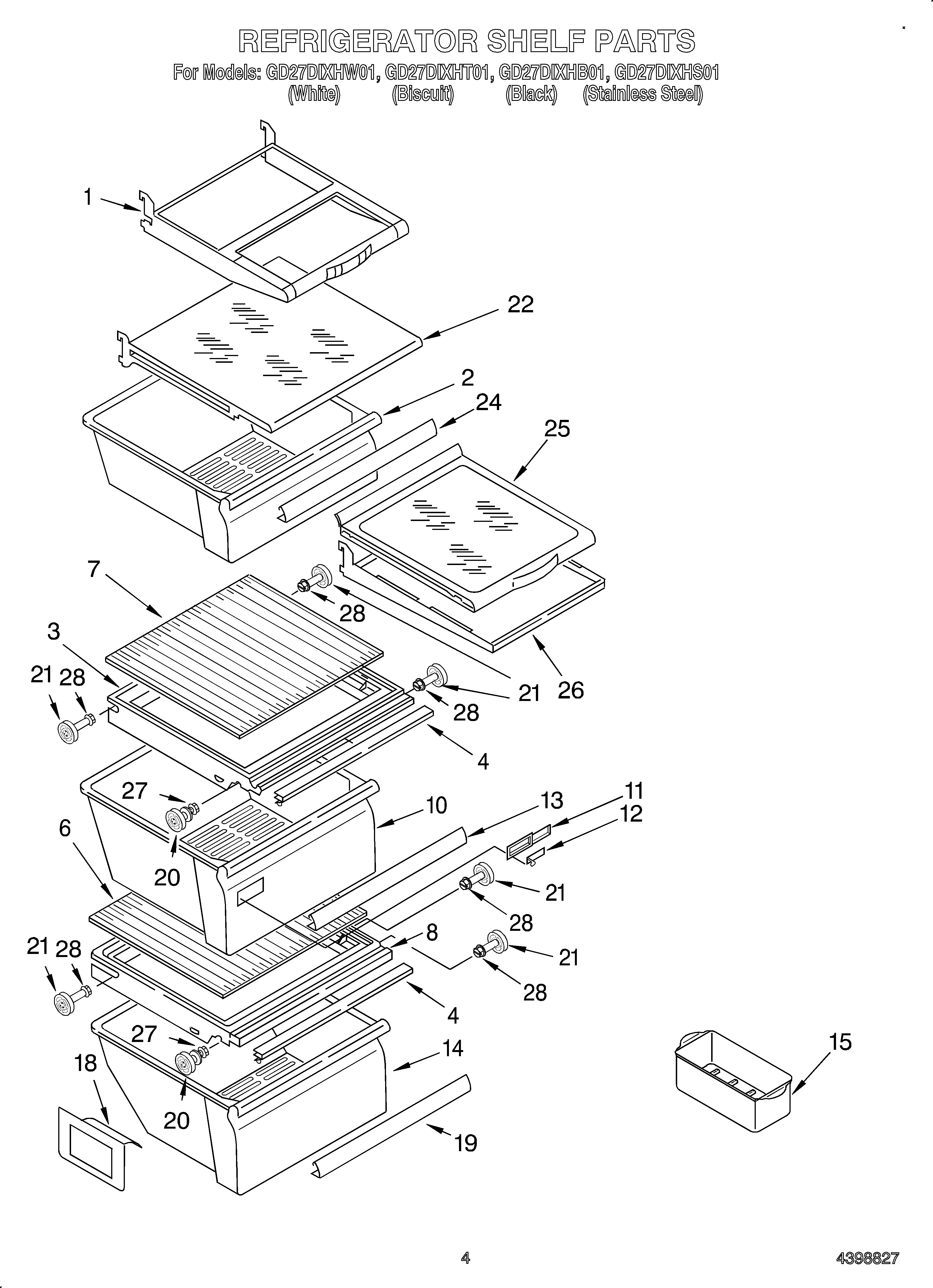 Whirlpool OEM3-GD27DIXHS01 refrigerator shelf diagram