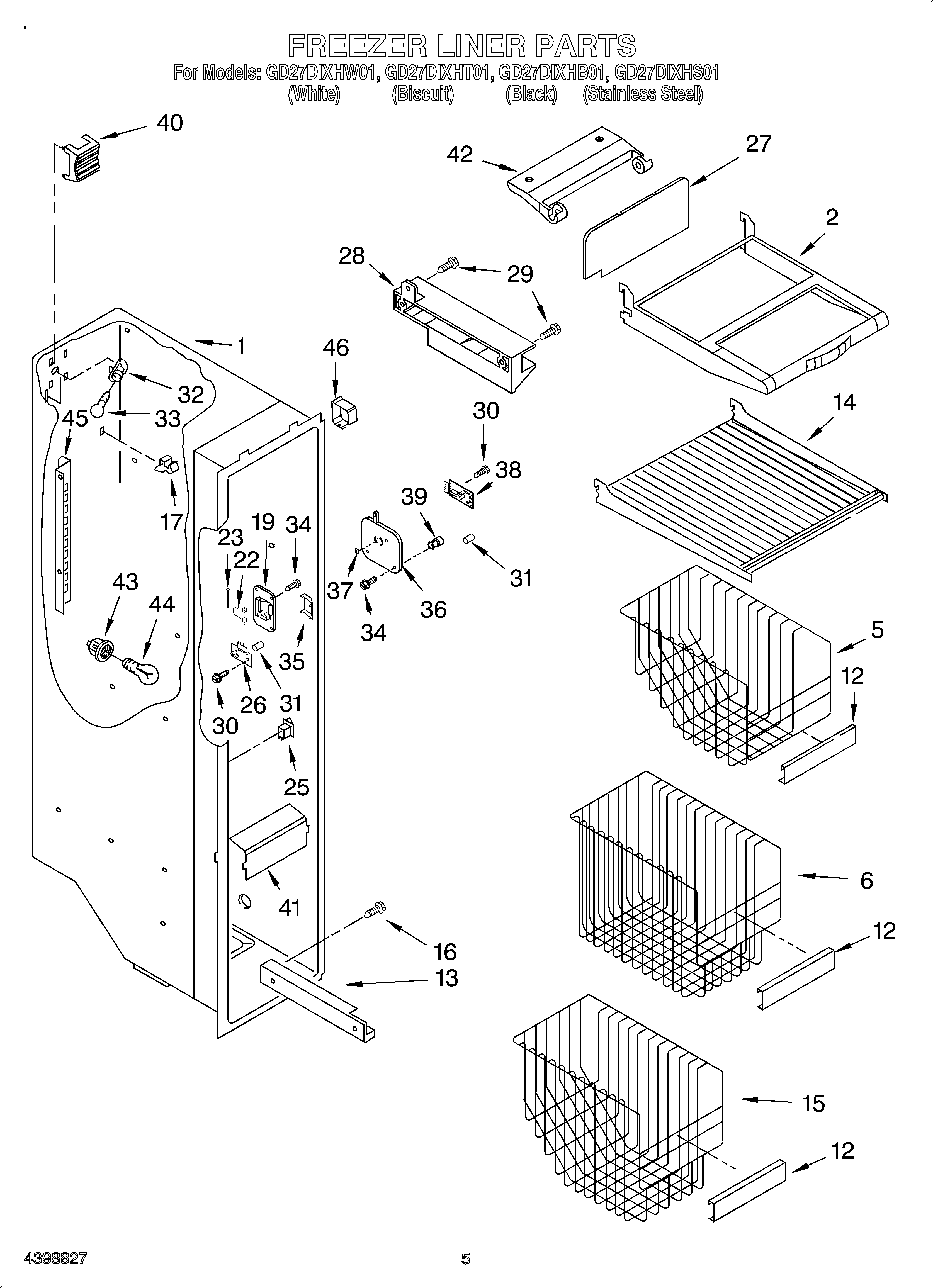 Whirlpool OEM3-GD27DIXHS01 freezer liner diagram