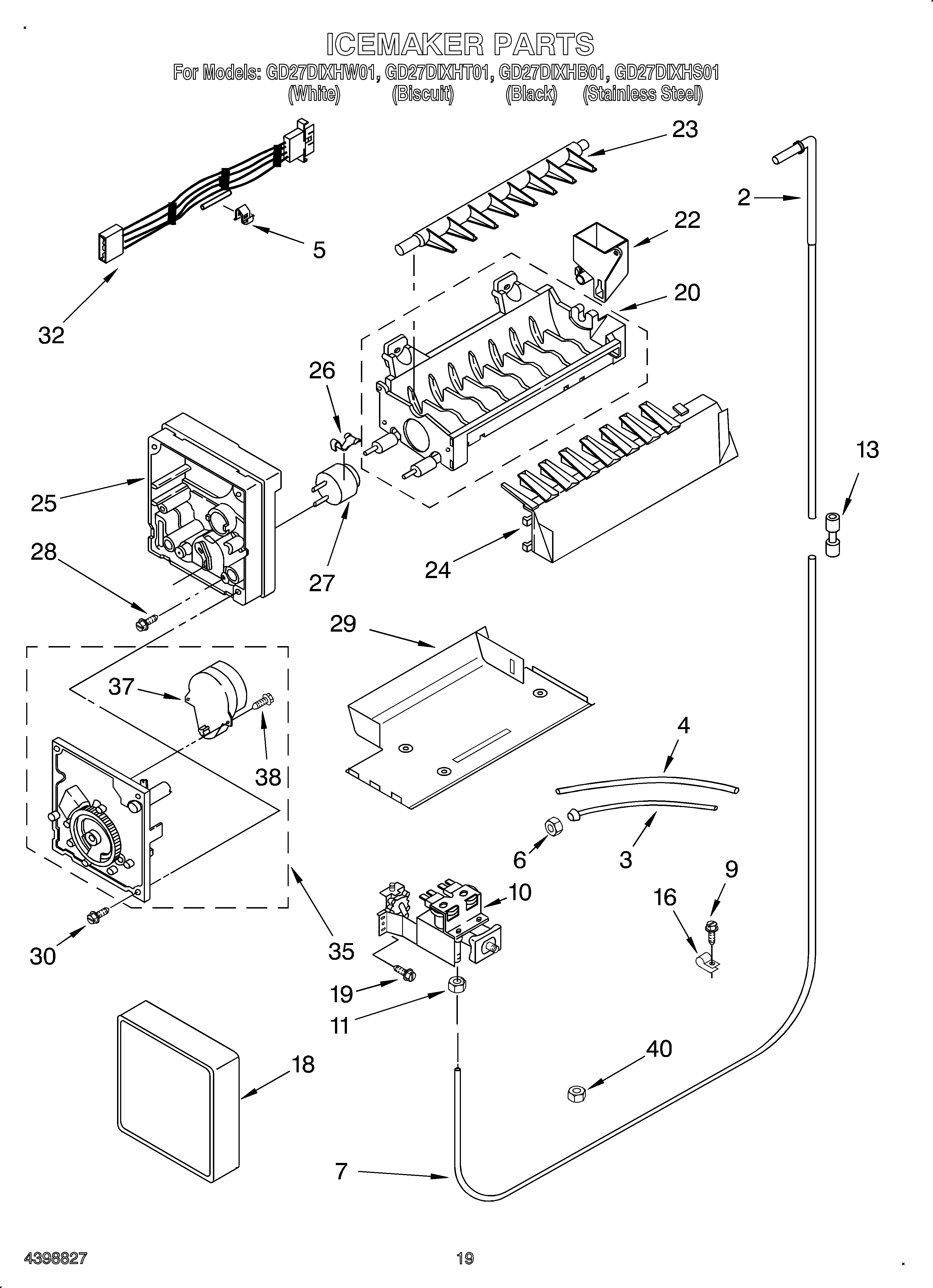 Whirlpool OEM4-GD27DIXHB01 ice maker/optional diagram