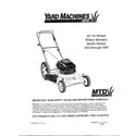 MTD SERIES 500 THRU 509 22" hi-wheel rotary mowers diagram