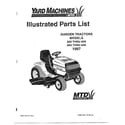 MTD 840 THRU 849 front cover diagram