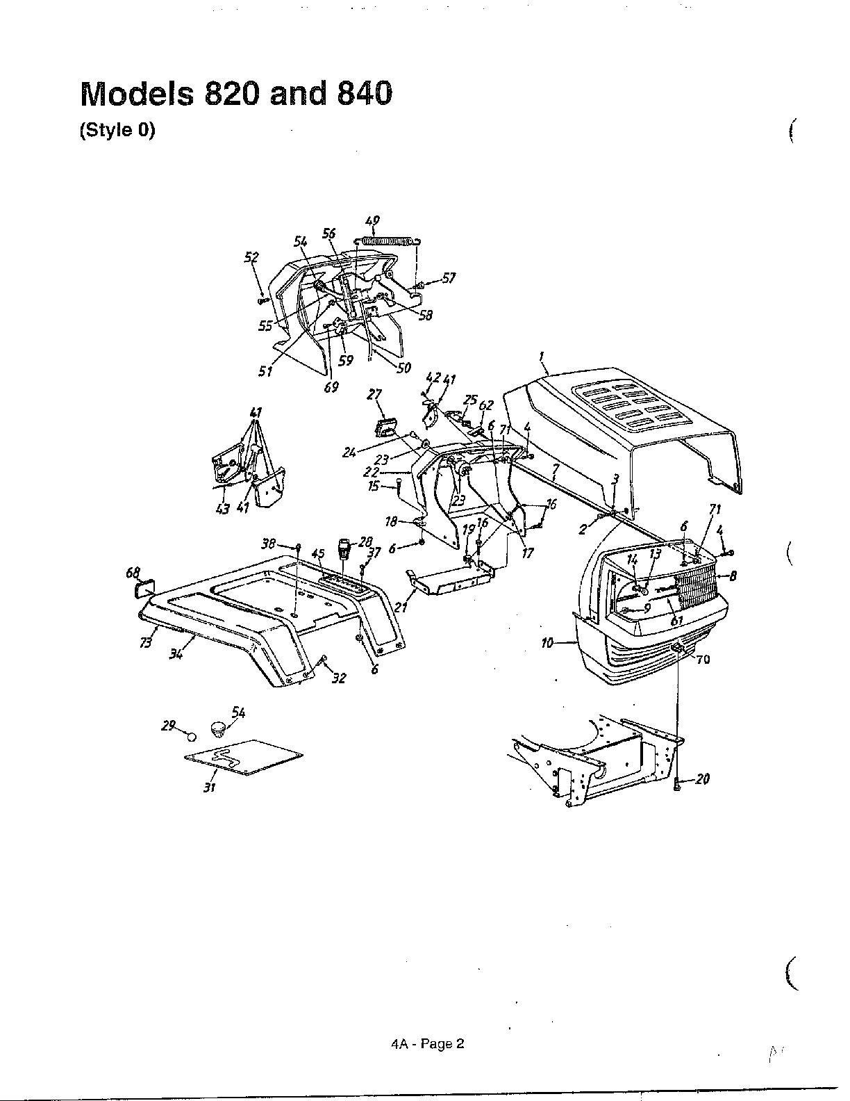MTD 840 THRU 849 garden tractor/style 0 diagram