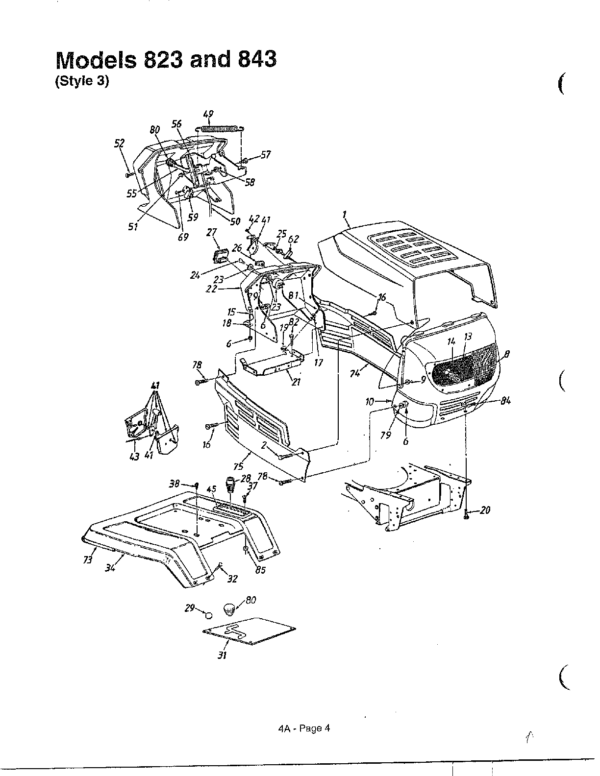 MTD 840 THRU 849 garden tractor/style 3 diagram