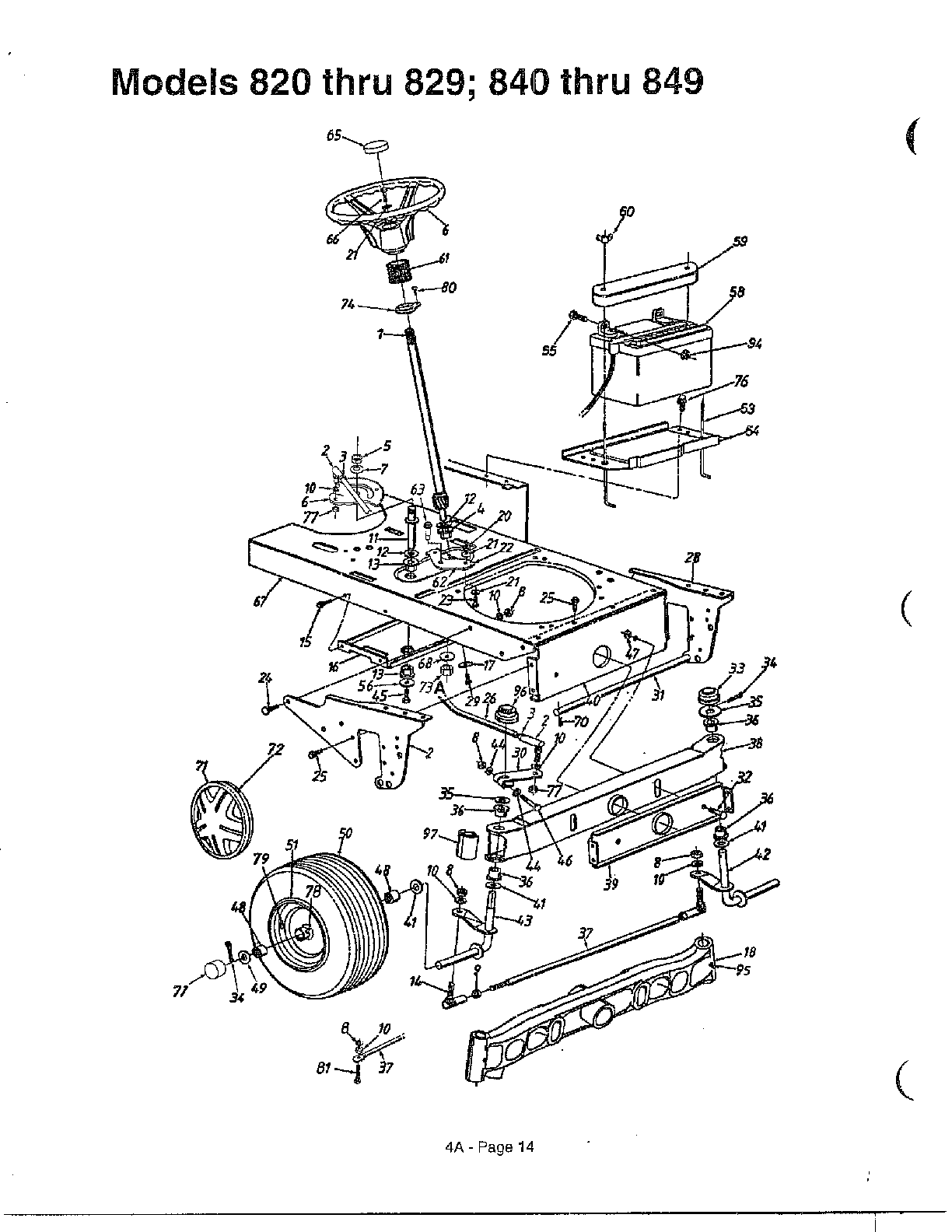 MTD 840 THRU 849 garden tractor diagram