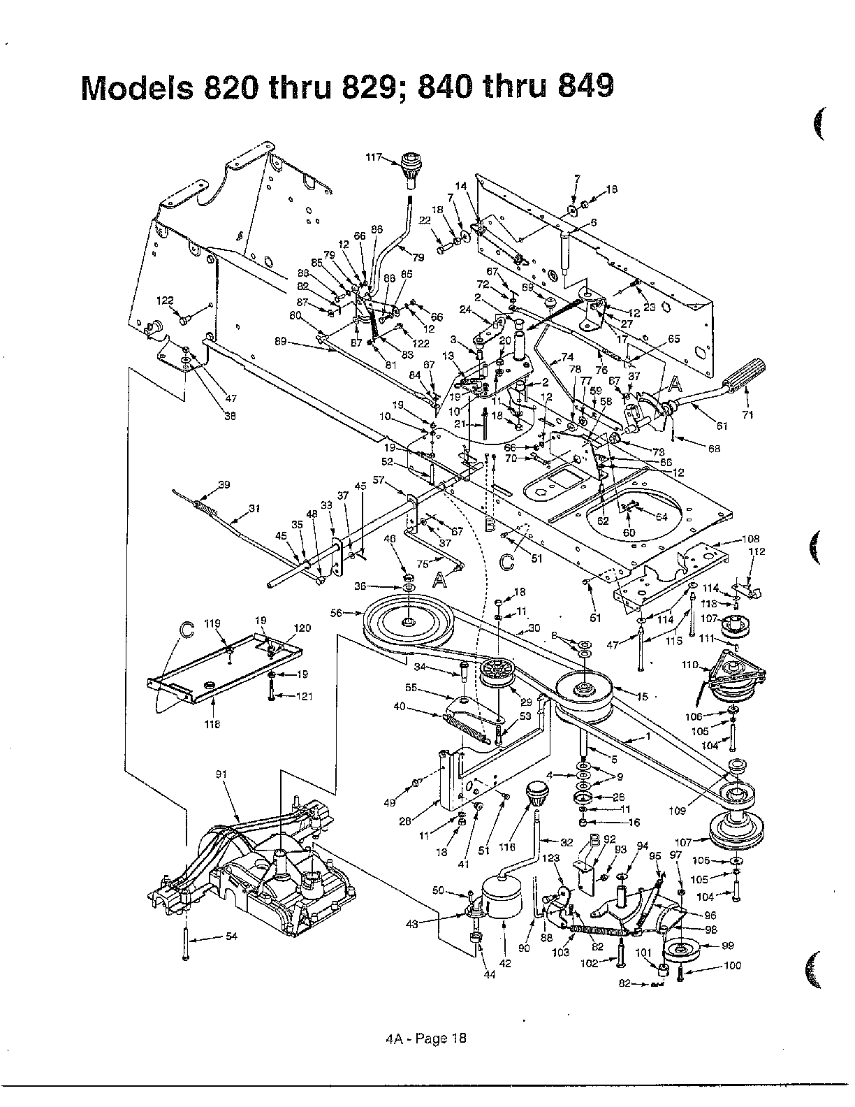MTD 840 THRU 849 garden tractor page 5 diagram