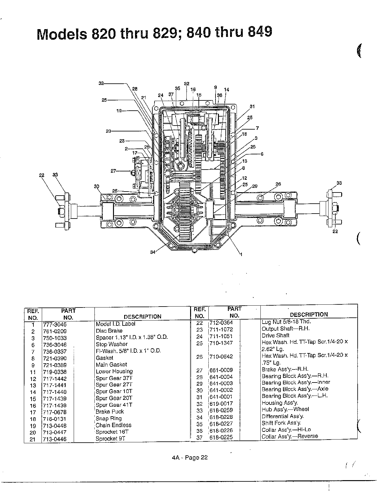 MTD 840 THRU 849 garden tractor page 2 diagram