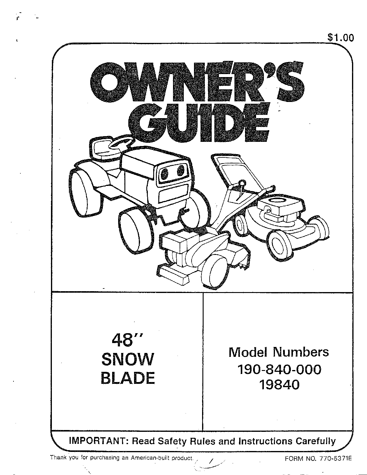 MTD 190-840-000 48" snow blade diagram