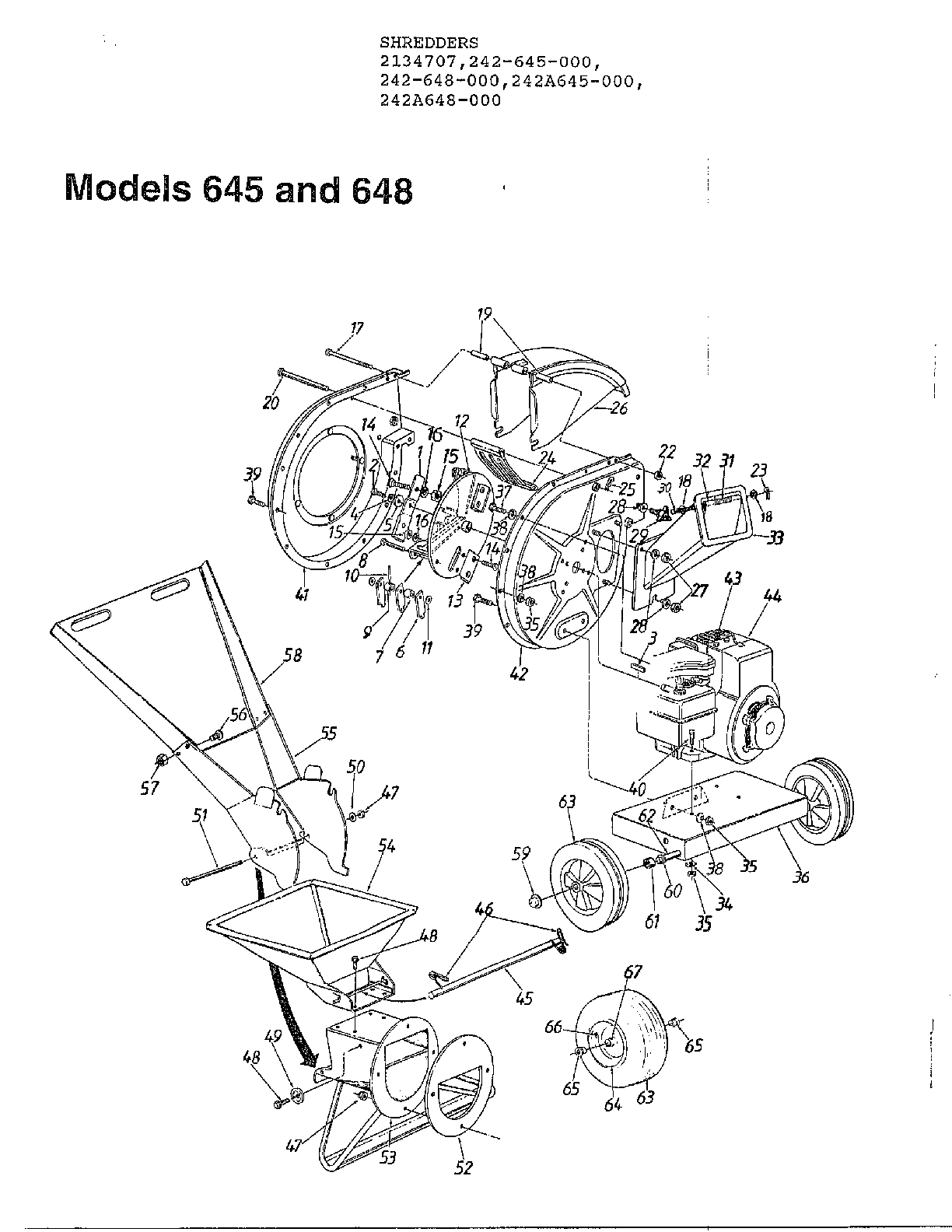 MTD 242A648-000 shredders diagram