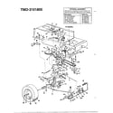 MTD 3101805 18hp 42" tractor/wheel chart diagram