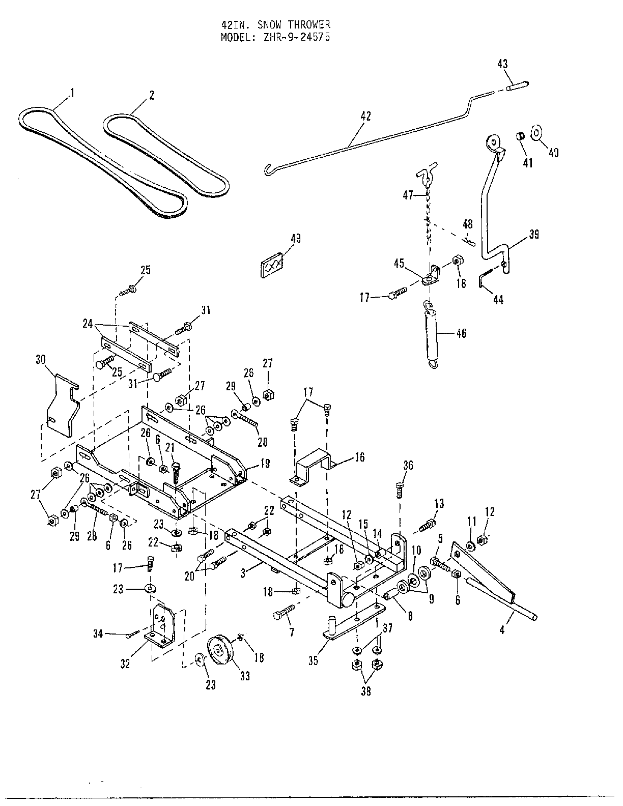 Cub Cadet 33847 42" snow thrower page 3 diagram