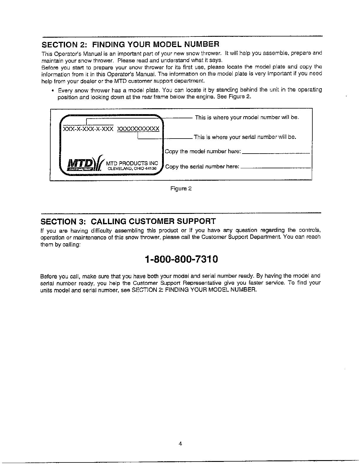 MTD 614E finding model #/customer support diagram