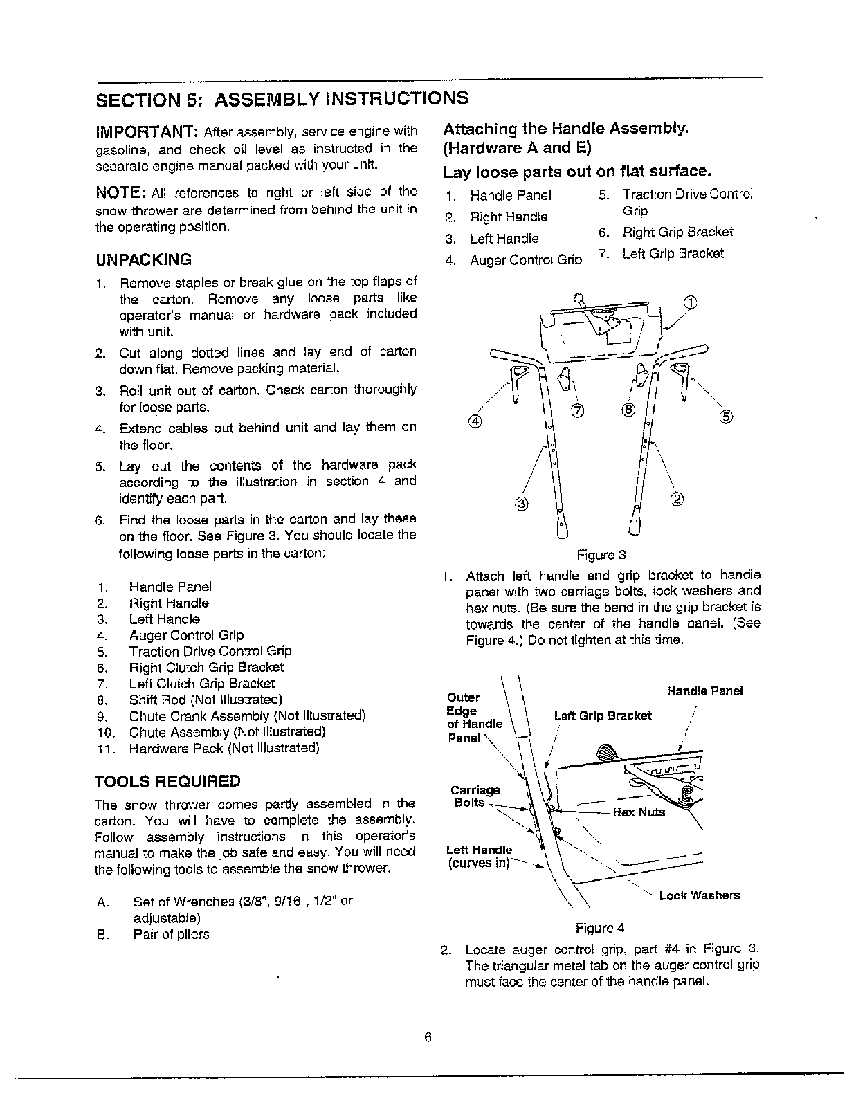 MTD 614E assembly instructions diagram