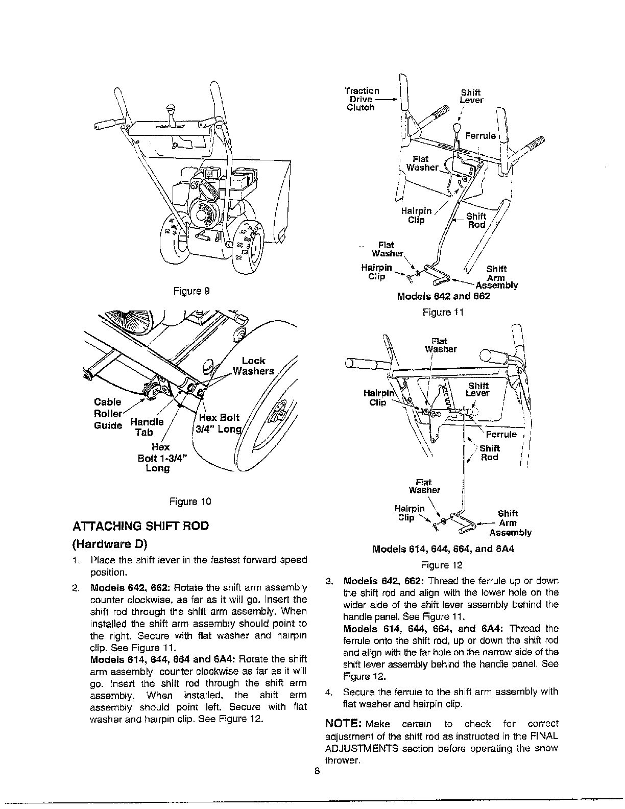 MTD 614E assembly instructions page 3 diagram