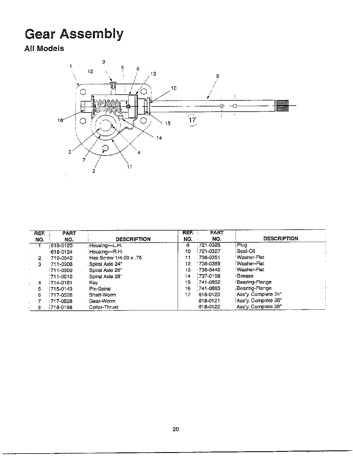 MTD 614E gear assembly diagram