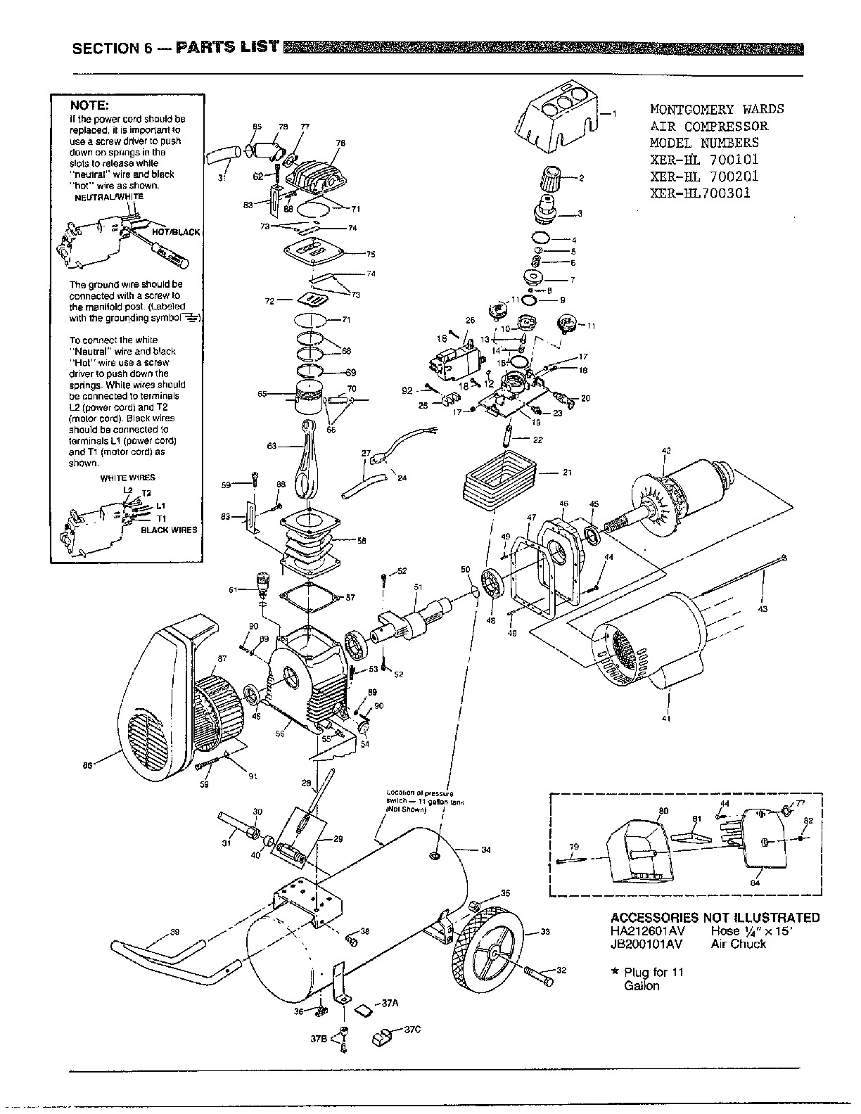Campbell Hausfeld HL700301 air compressor diagram