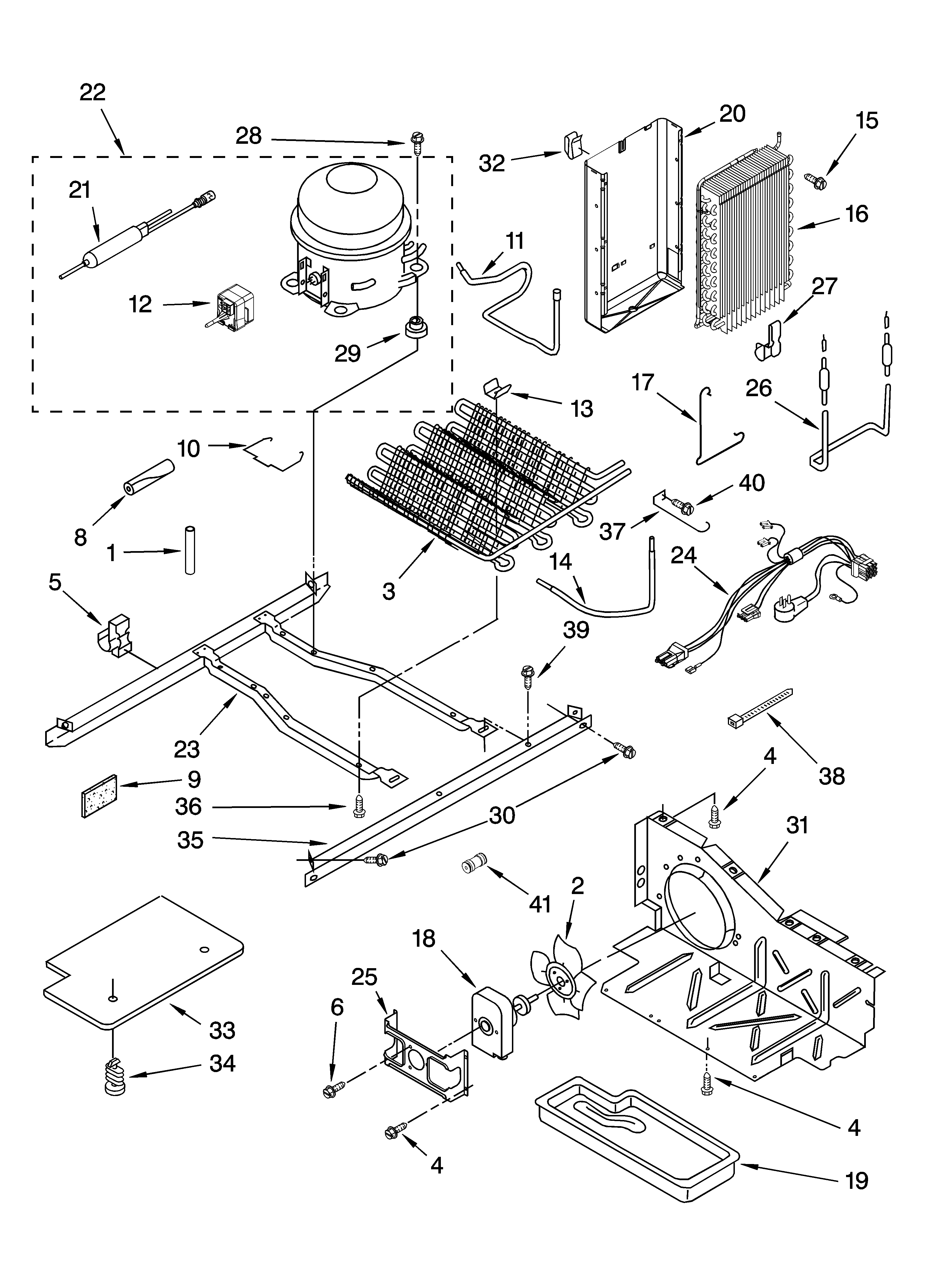 Whirlpool ED5CHQXKB05 unit parts diagram