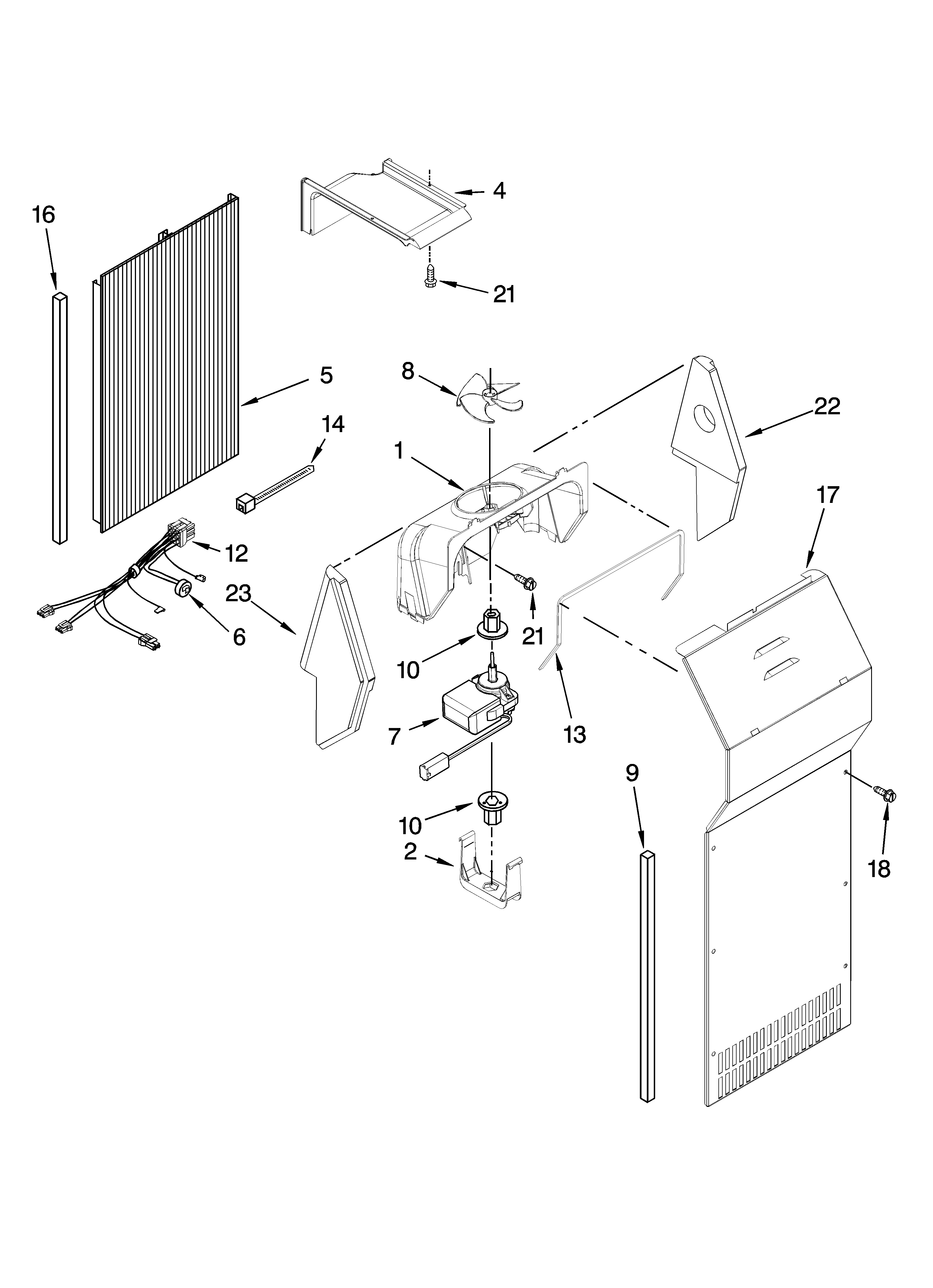 Whirlpool ED5JVAXTL01 air flow parts diagram