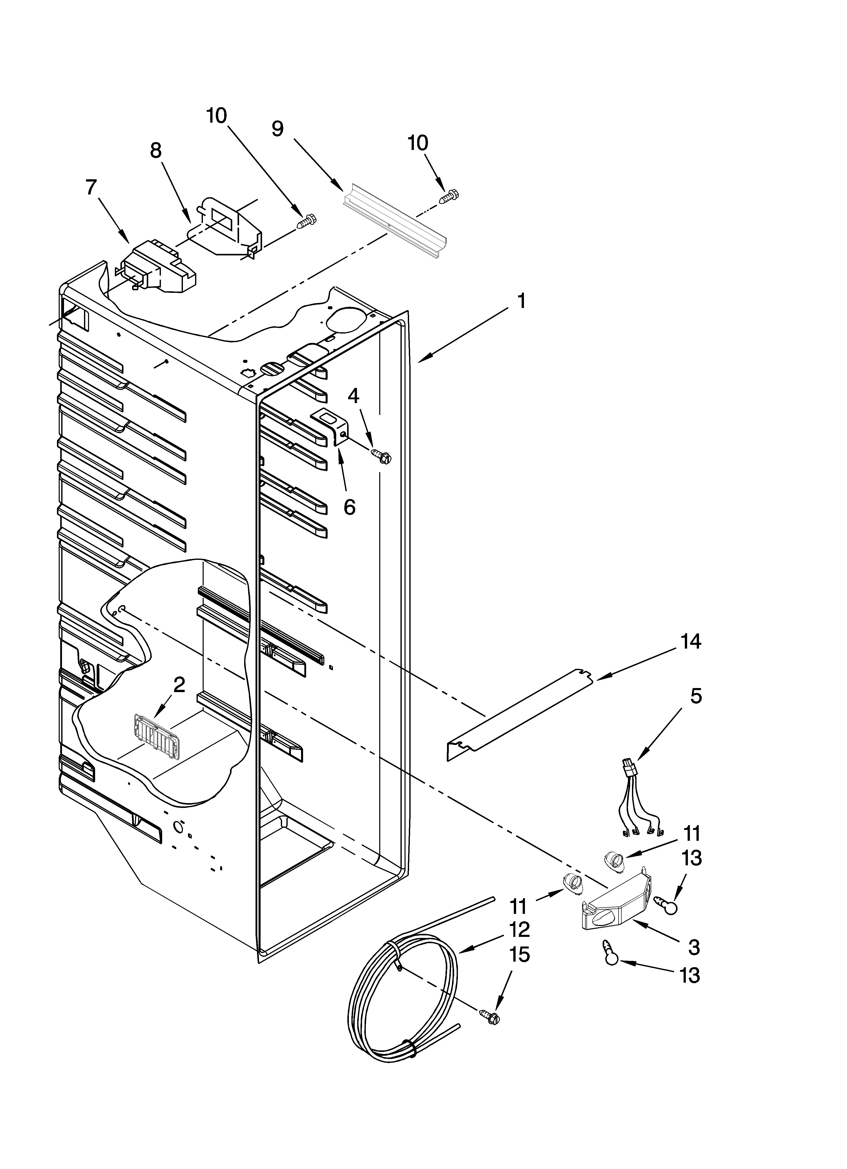 Whirlpool ED5JVEXTQ00 refrigerator liner parts diagram