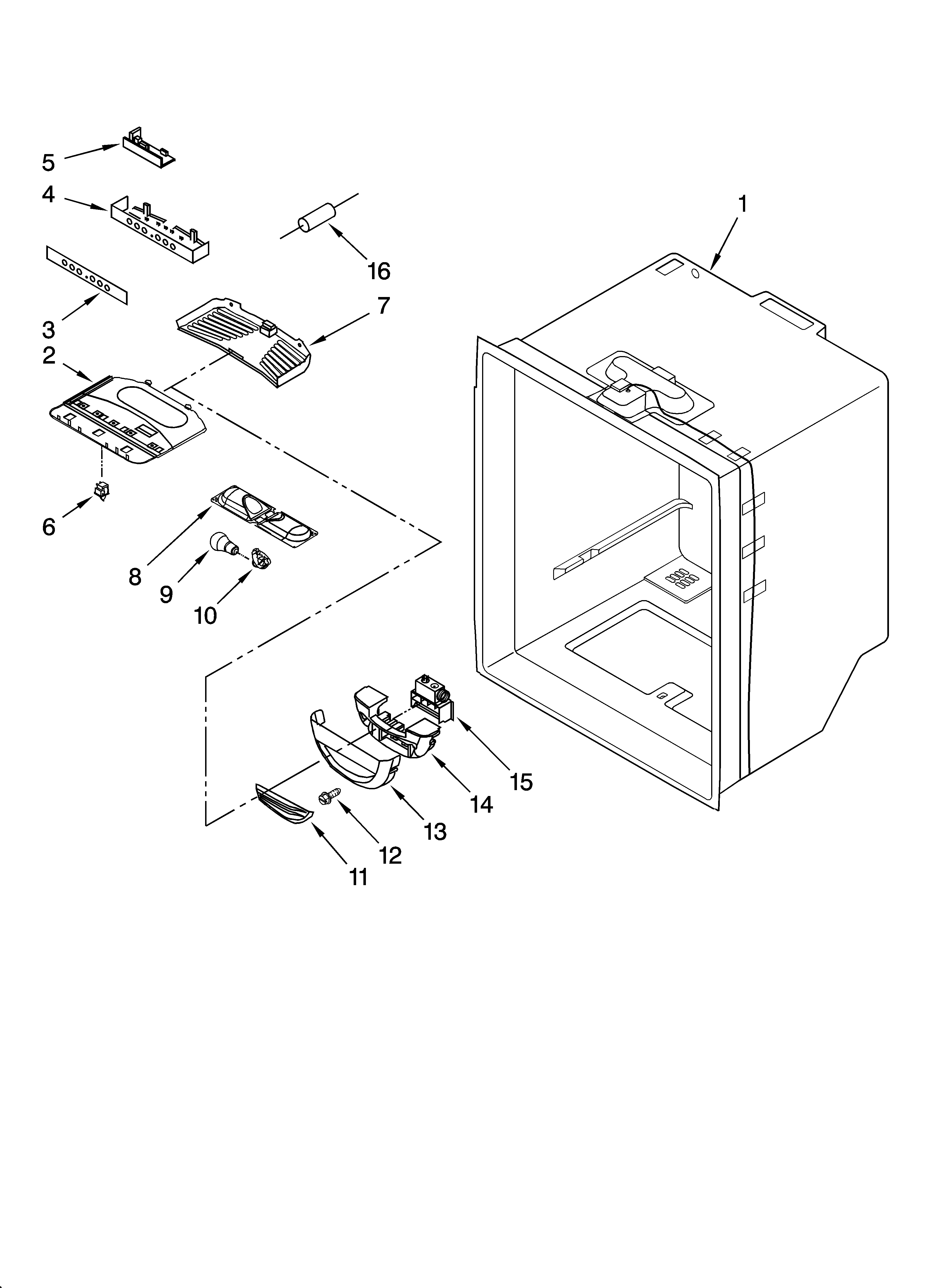 Whirlpool GB2SHDXTS00 refrigerator liner parts diagram