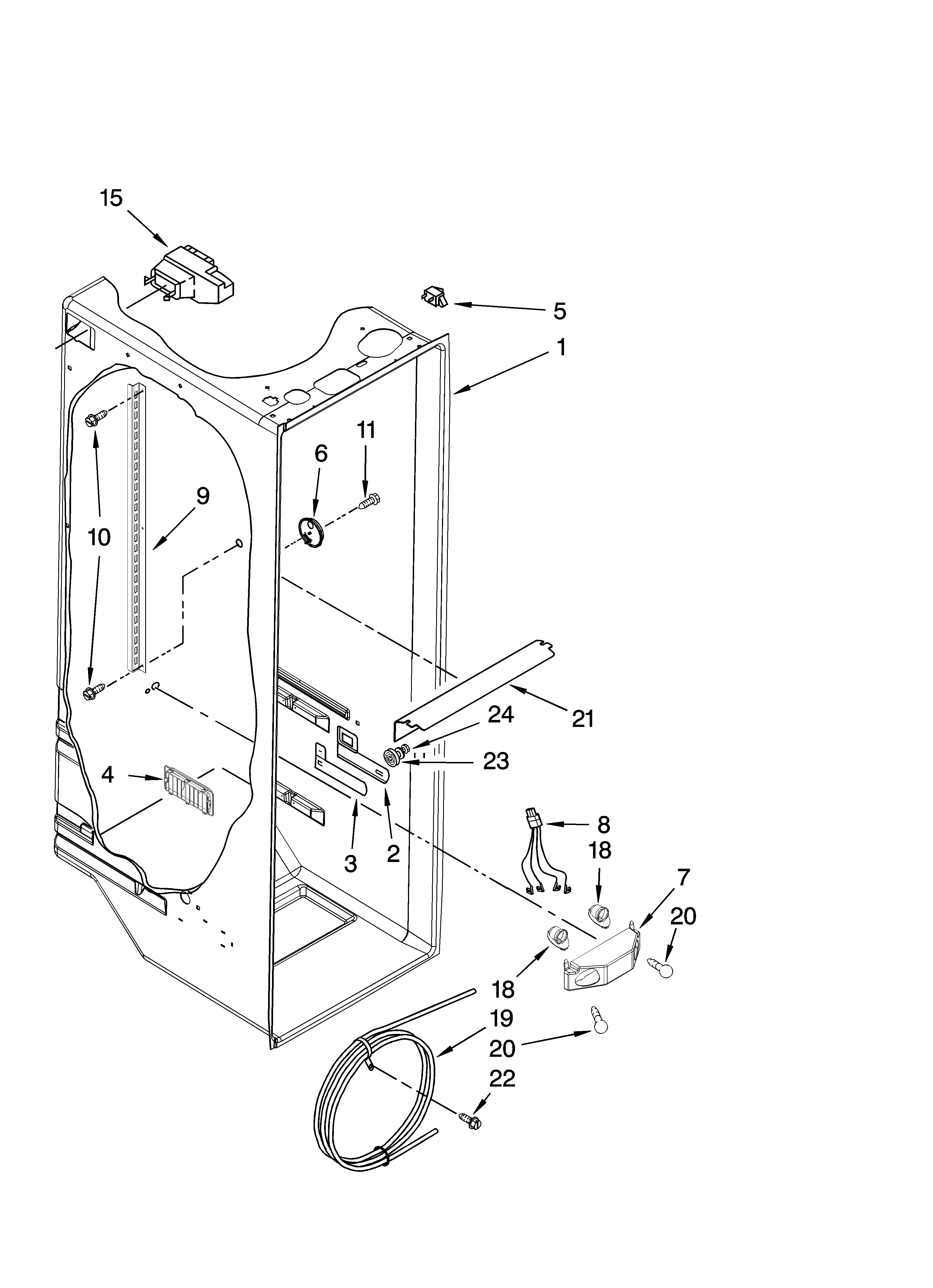 Whirlpool GS2SHAXSS02 refrigerator liner parts diagram