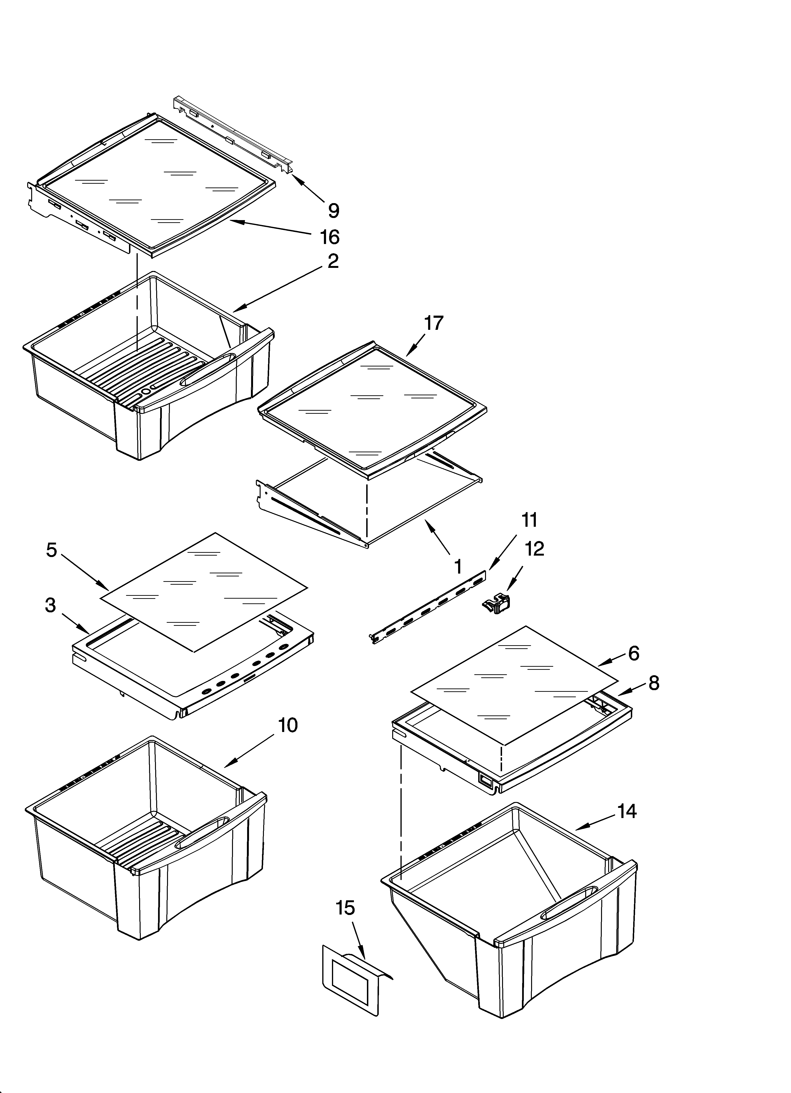 Whirlpool GS2SHAXSS02 refrigerator shelf parts diagram