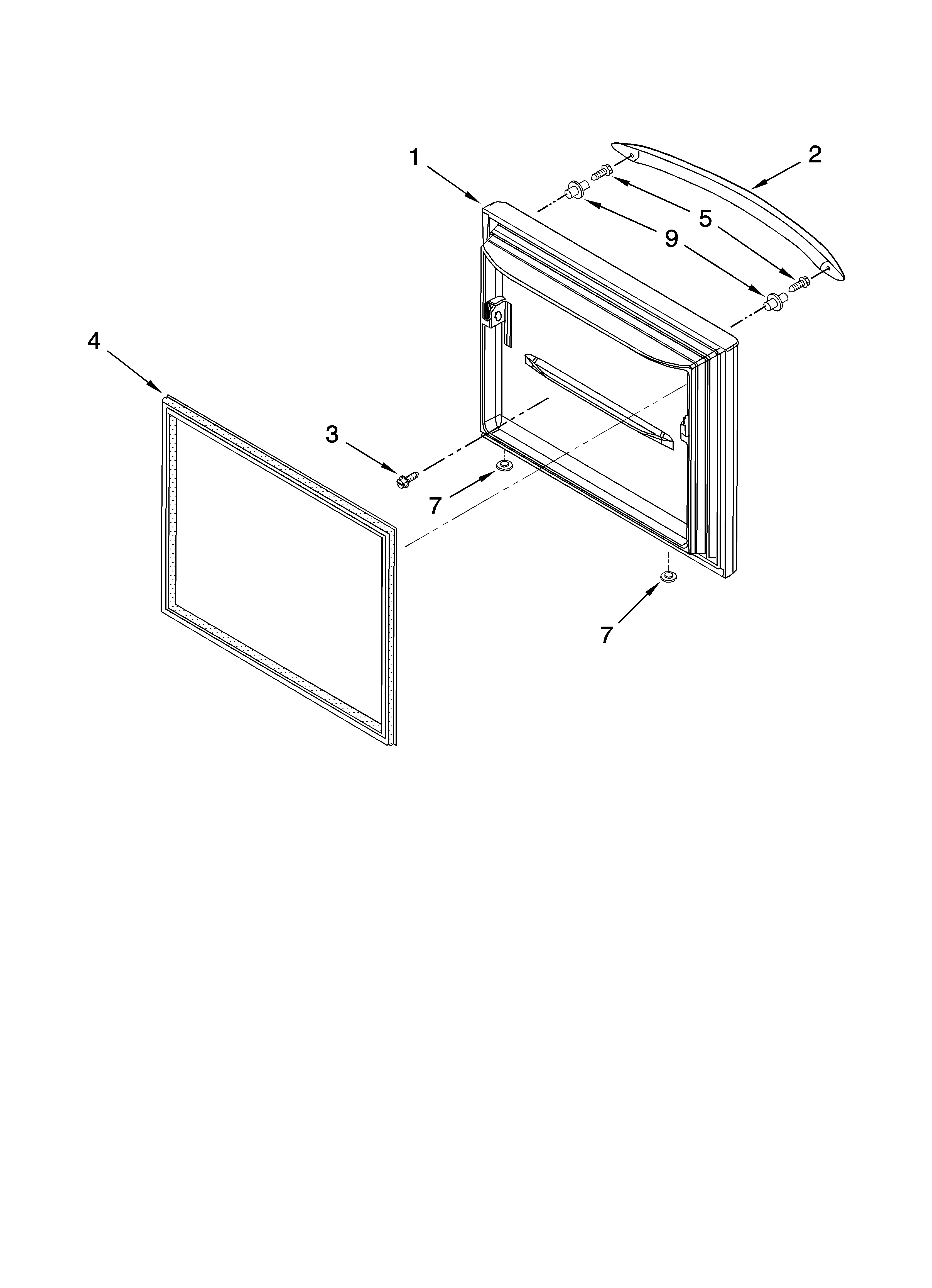 Whirlpool GX5FHTXTS00 freezer door parts diagram