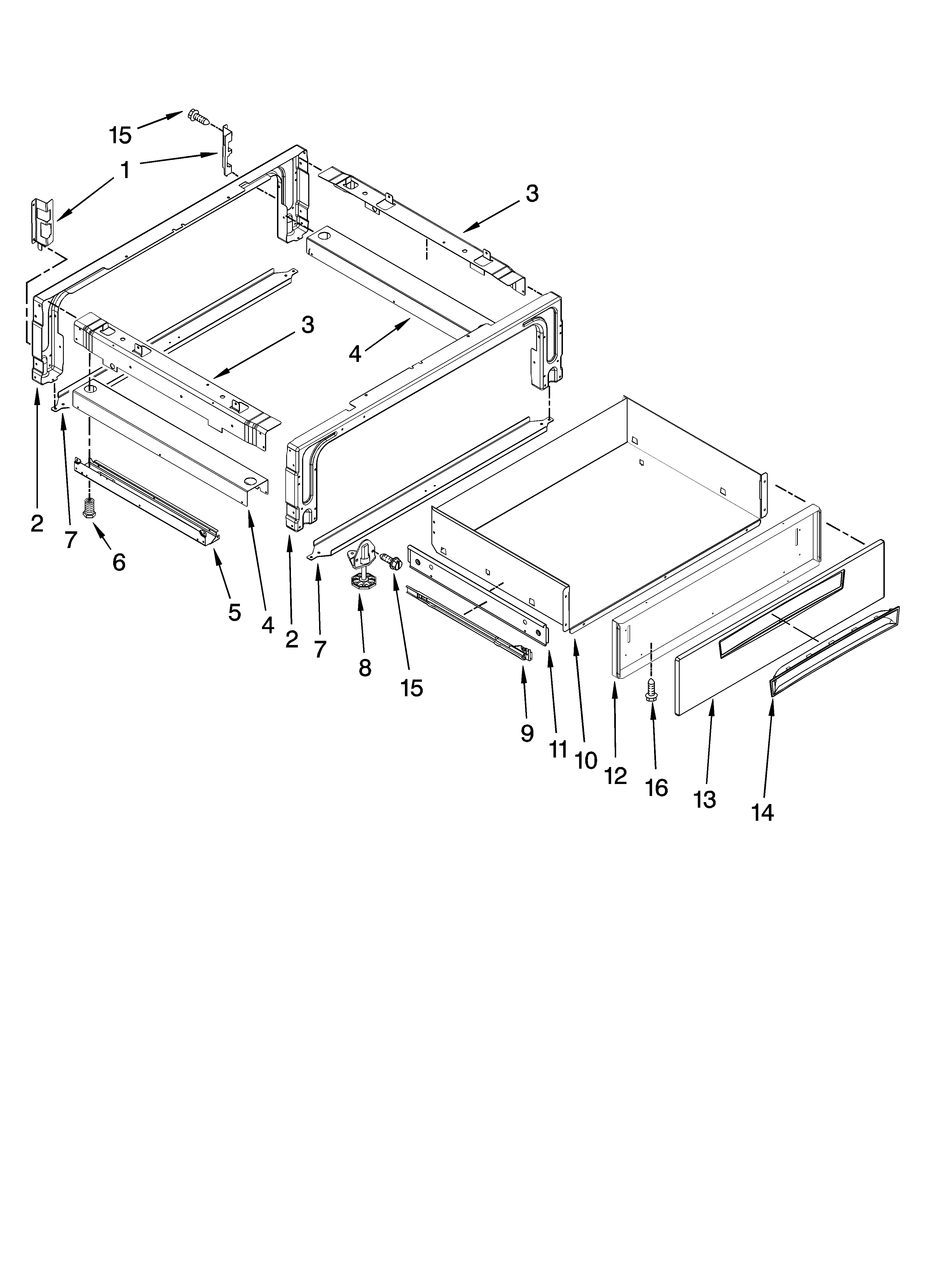 Whirlpool GY398LXPQ03 drawer parts diagram