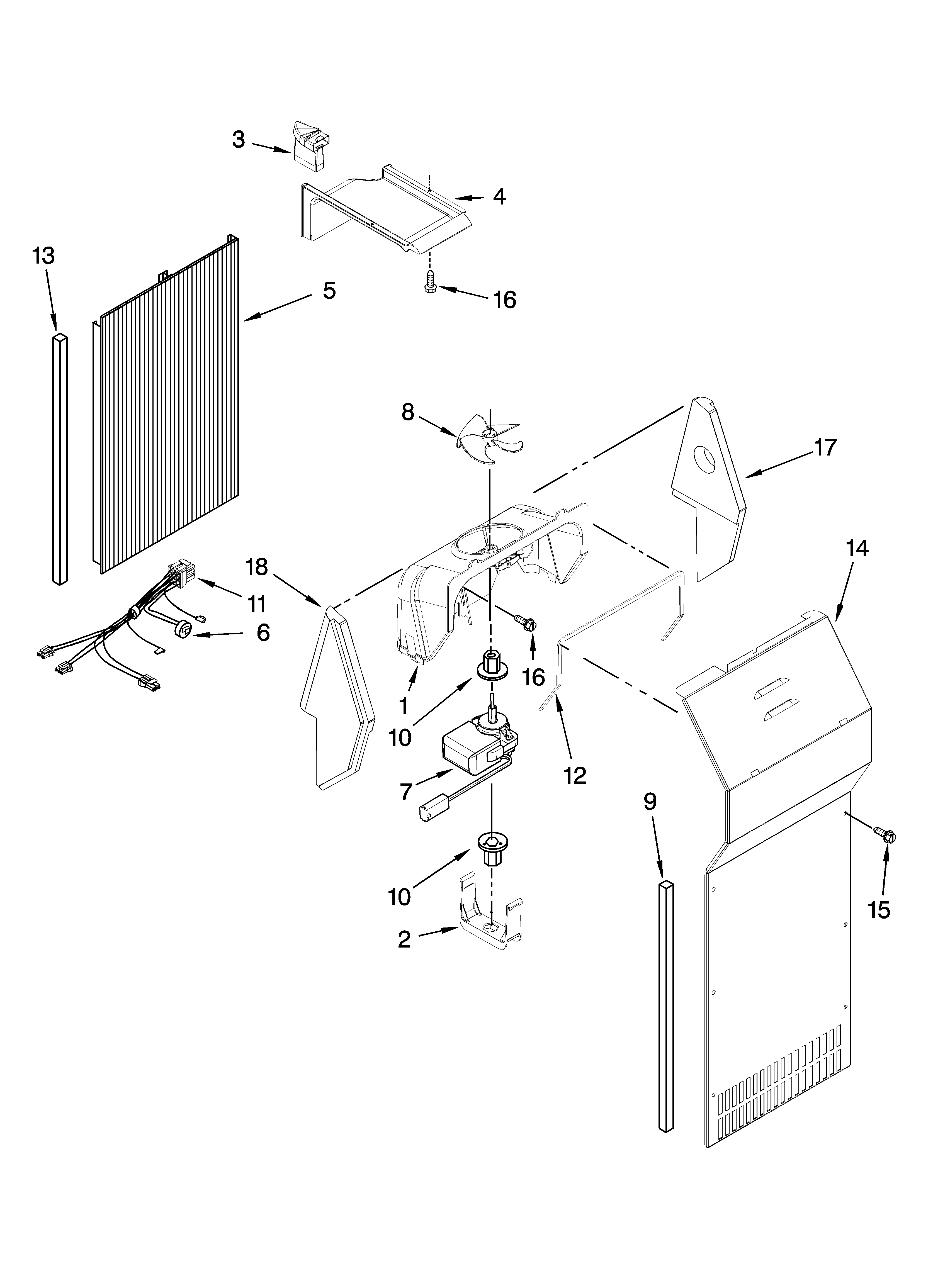 KitchenAid KSCS25FSBT02 air flow parts diagram