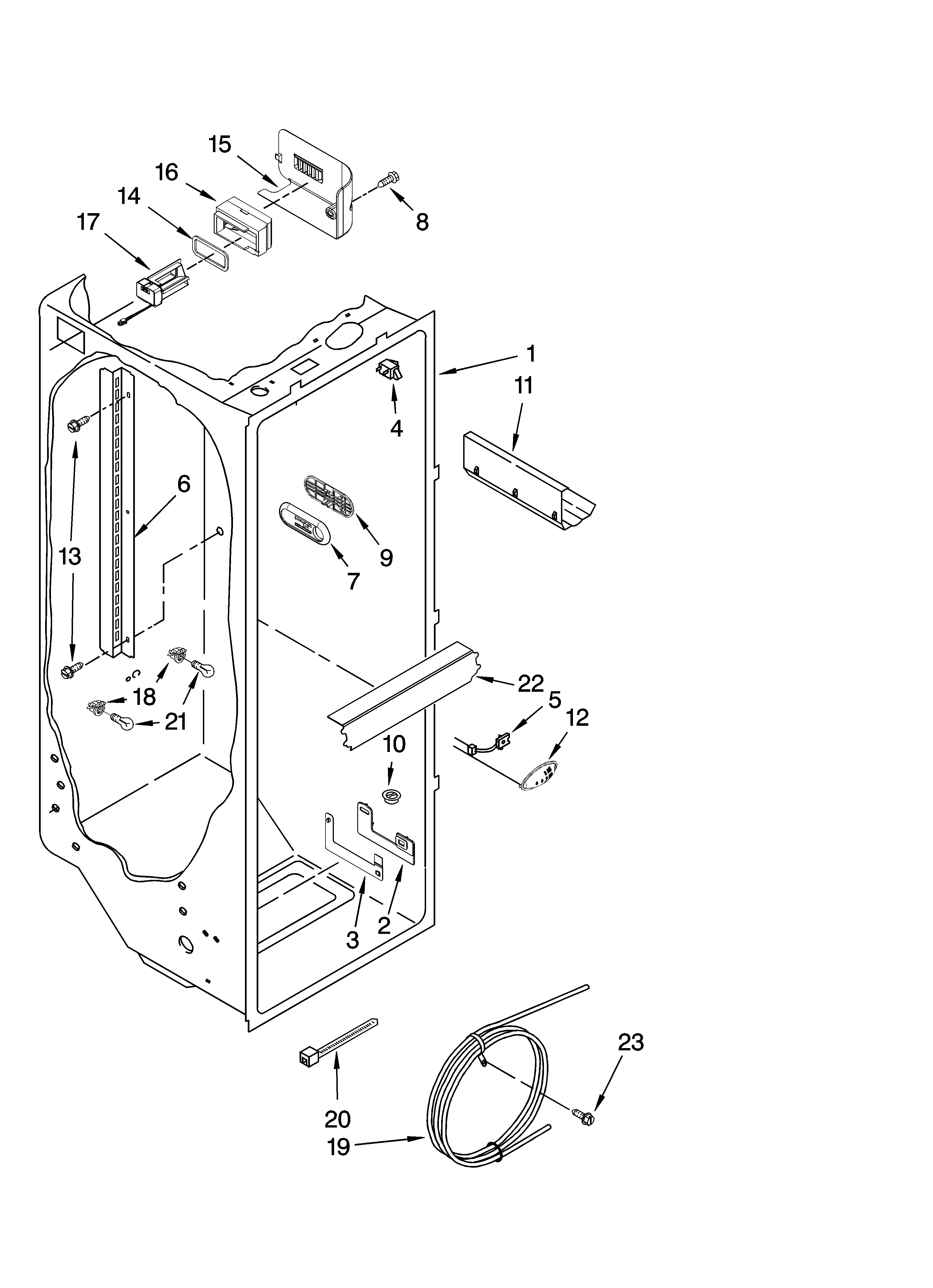 KitchenAid KSCS25FSMS03 refrigerator liner parts diagram