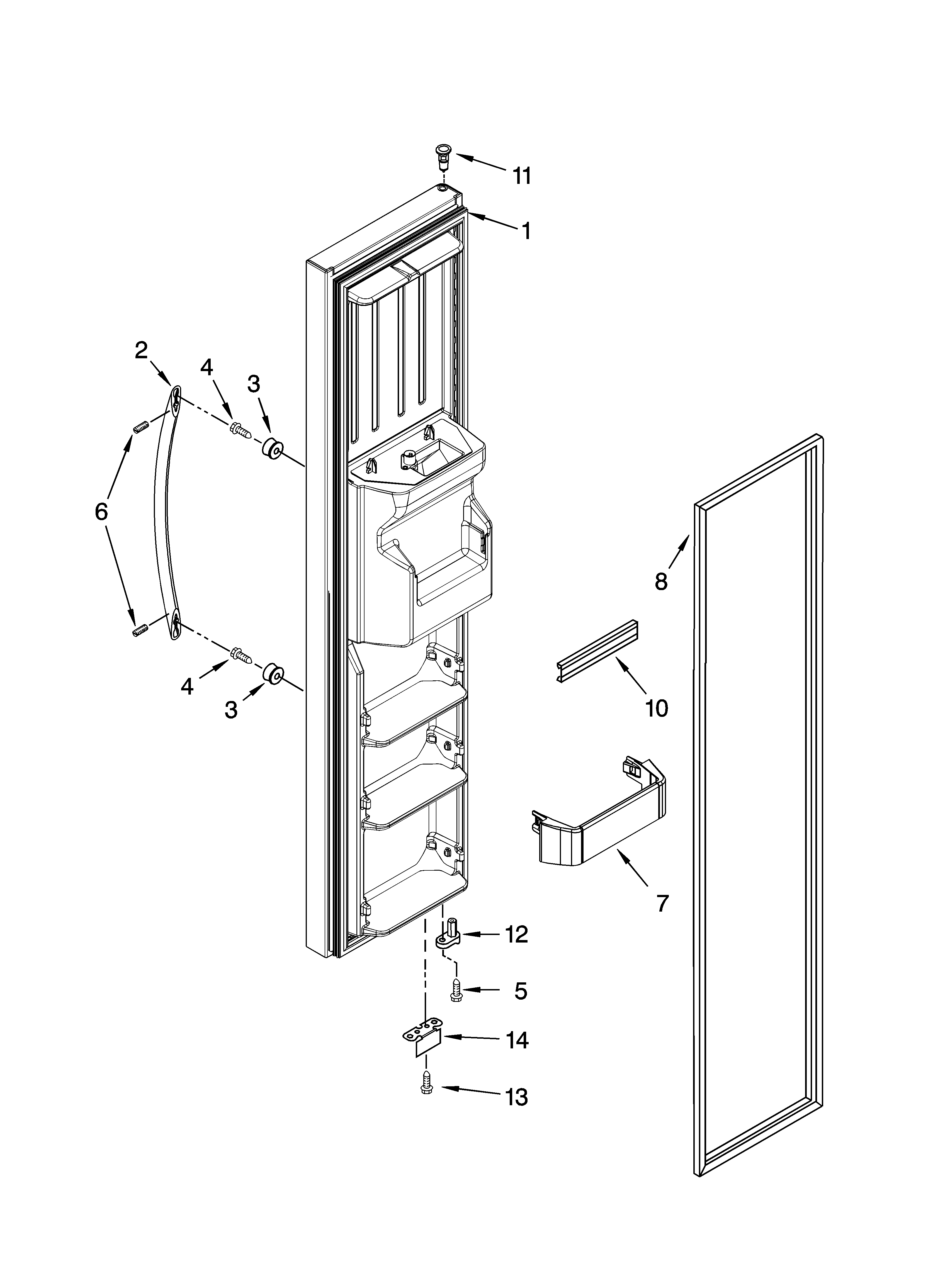 KitchenAid KSCS25FSMS03 freezer door parts diagram