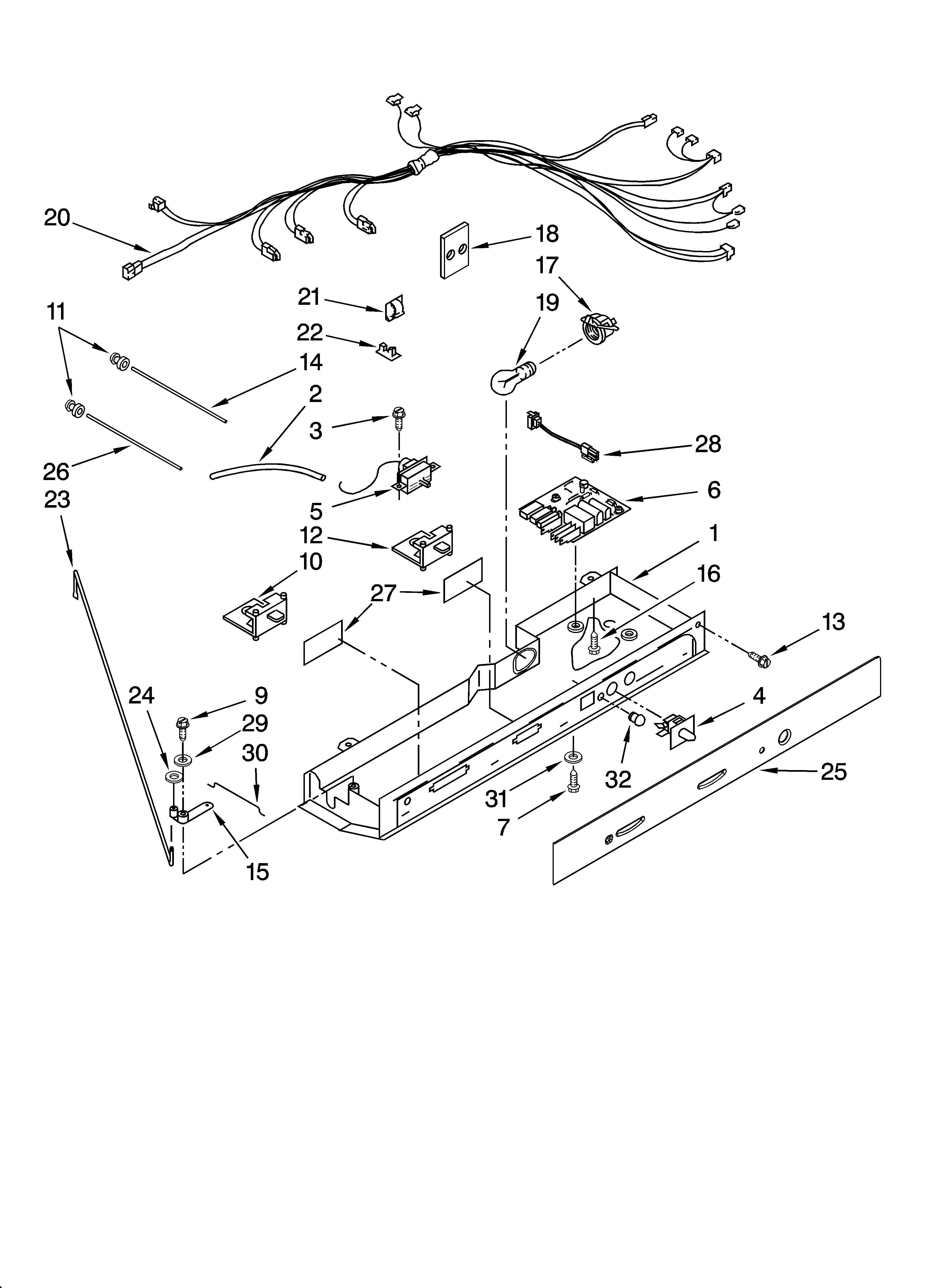 KitchenAid KSRD22FTST02 control parts diagram