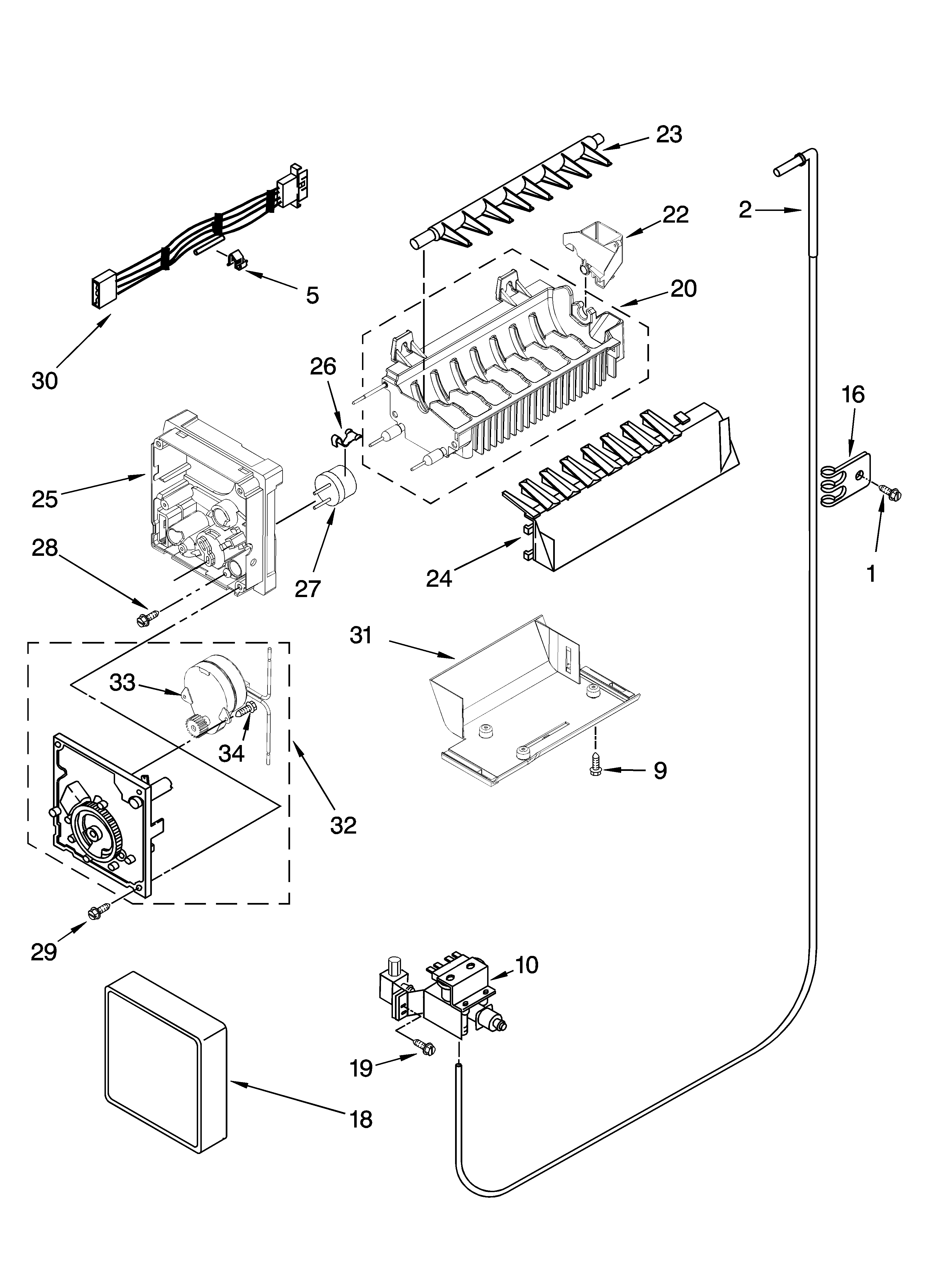 KitchenAid KSRP22FSMS02 icemaker parts diagram