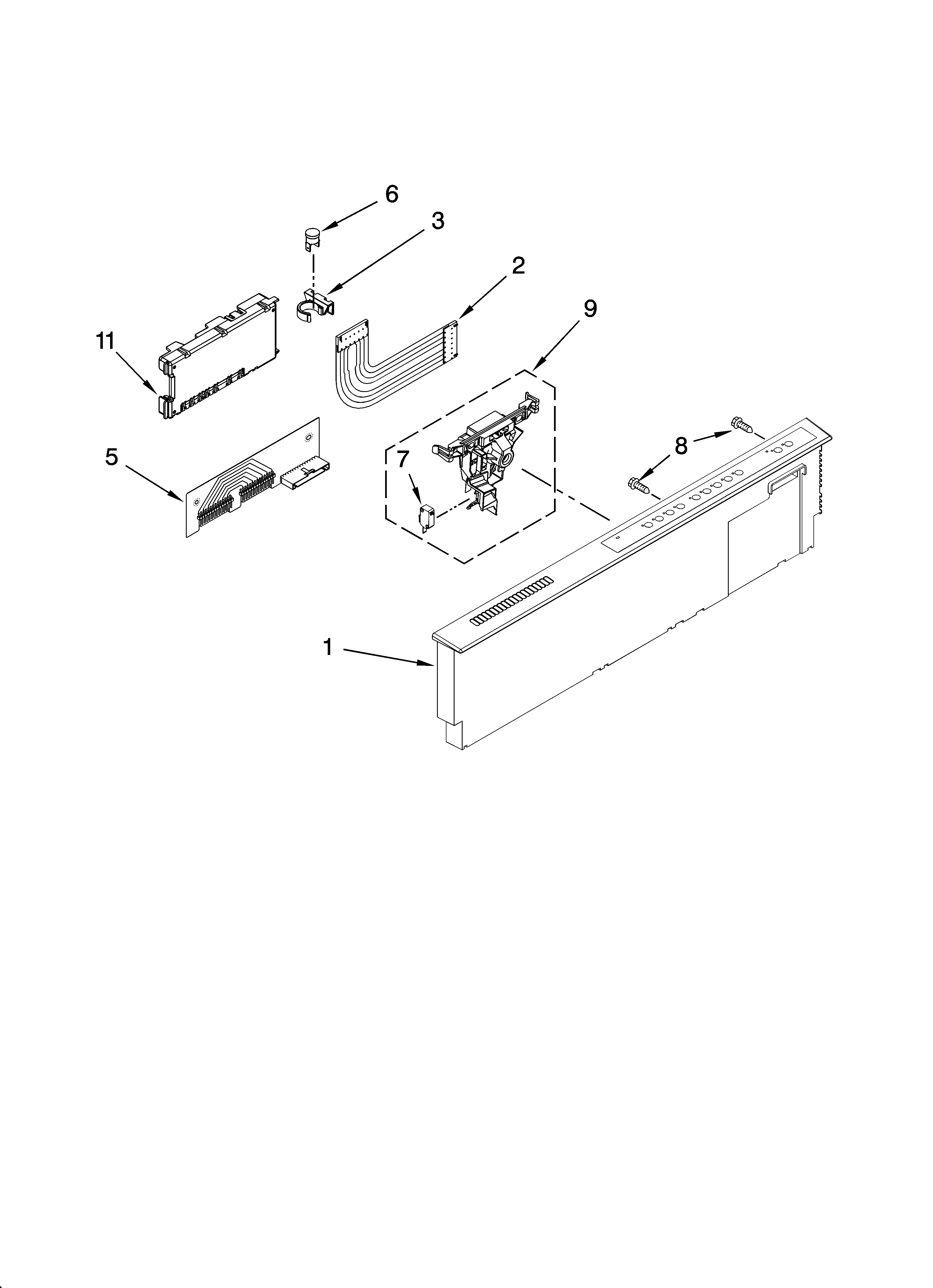 KitchenAid KUDS03STSS0 control panel parts diagram