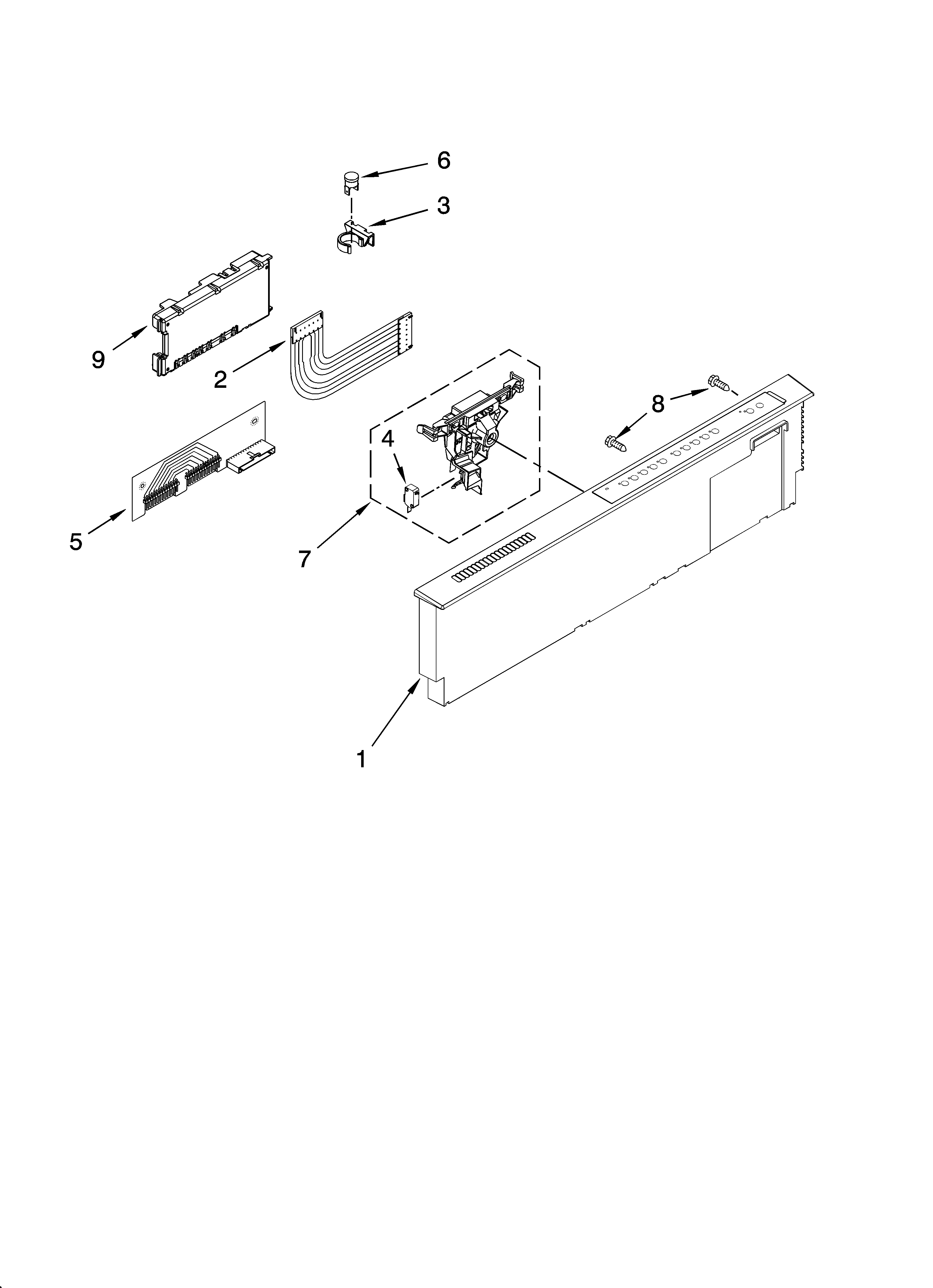 KitchenAid KUDU03STSS0 control panel parts diagram