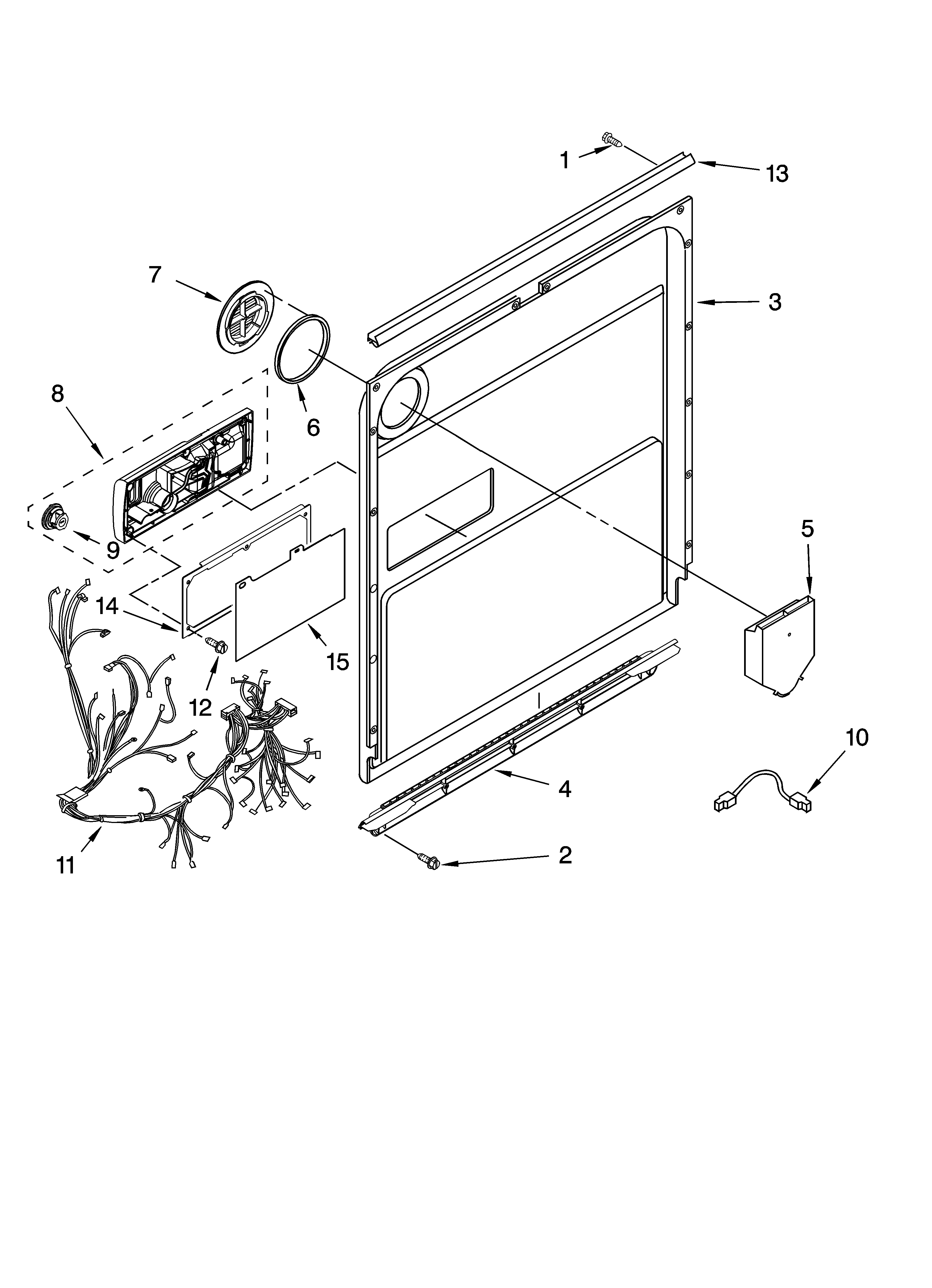KitchenAid KUDU03STSS0 door and latch parts diagram