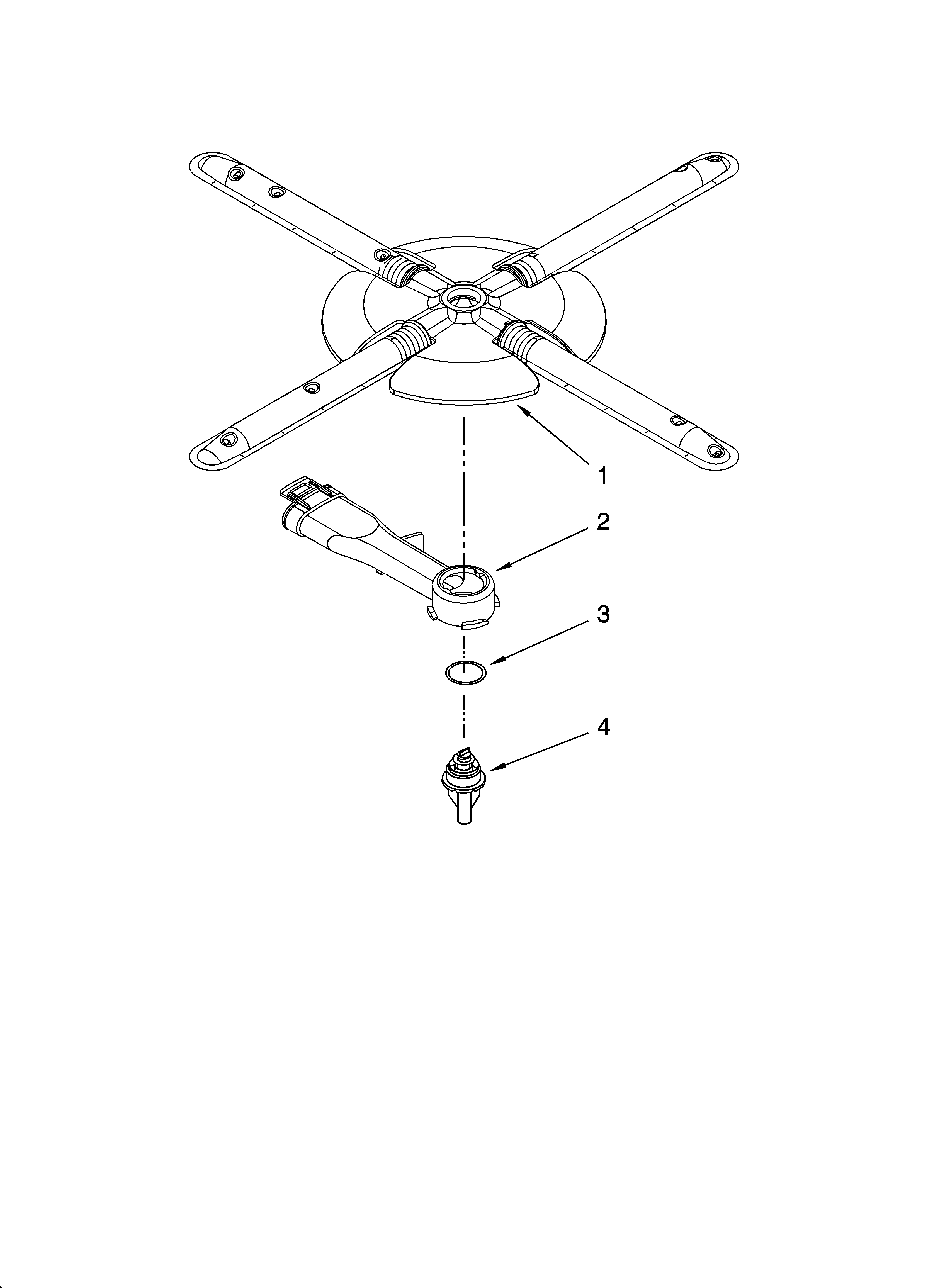 KitchenAid KUDU03STSS0 lower washarm and strainer parts diagram