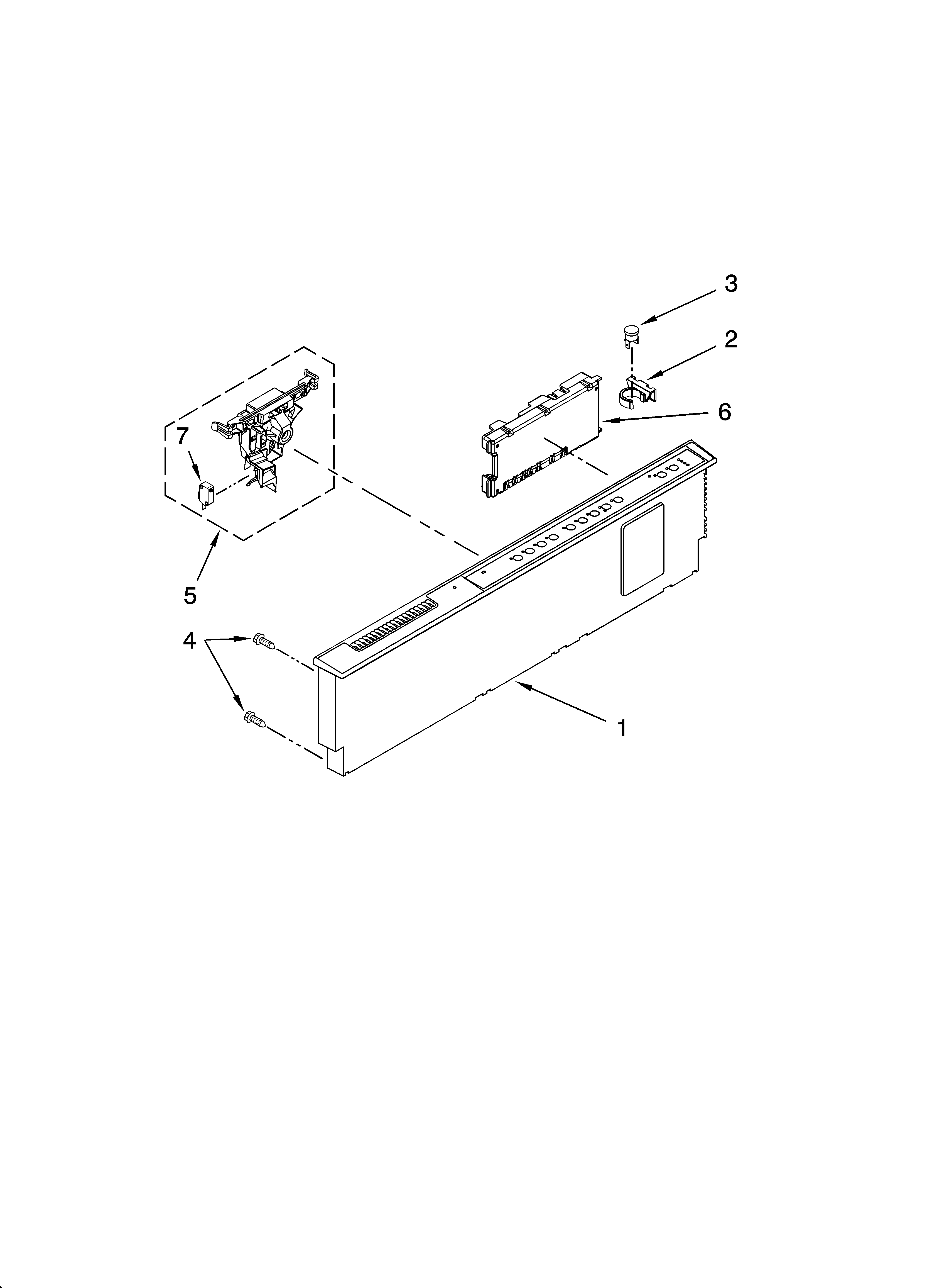 KitchenAid KUDX03FTSS0 control panel parts diagram