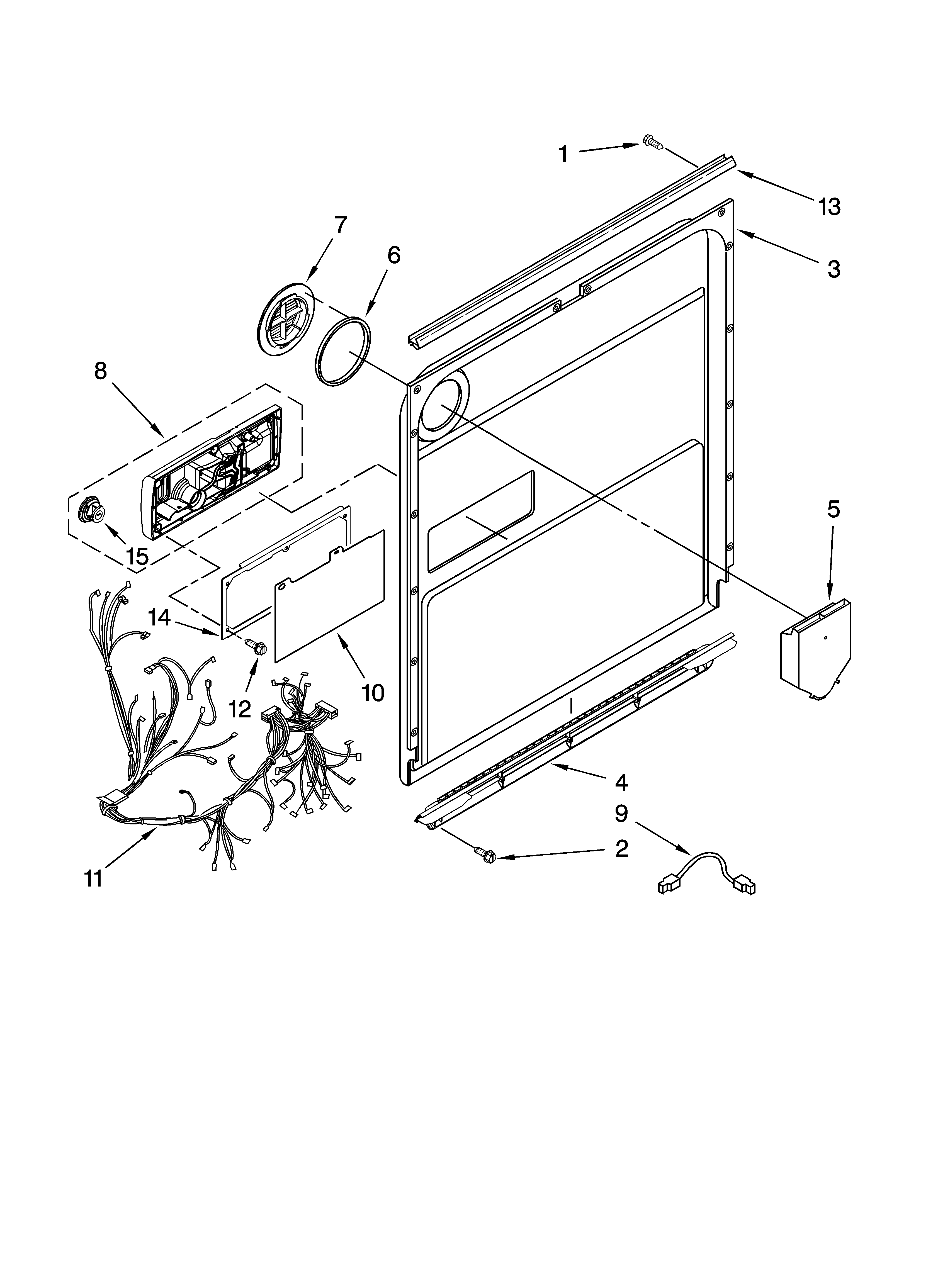 KitchenAid KUDX03FTSS0 door and latch parts diagram