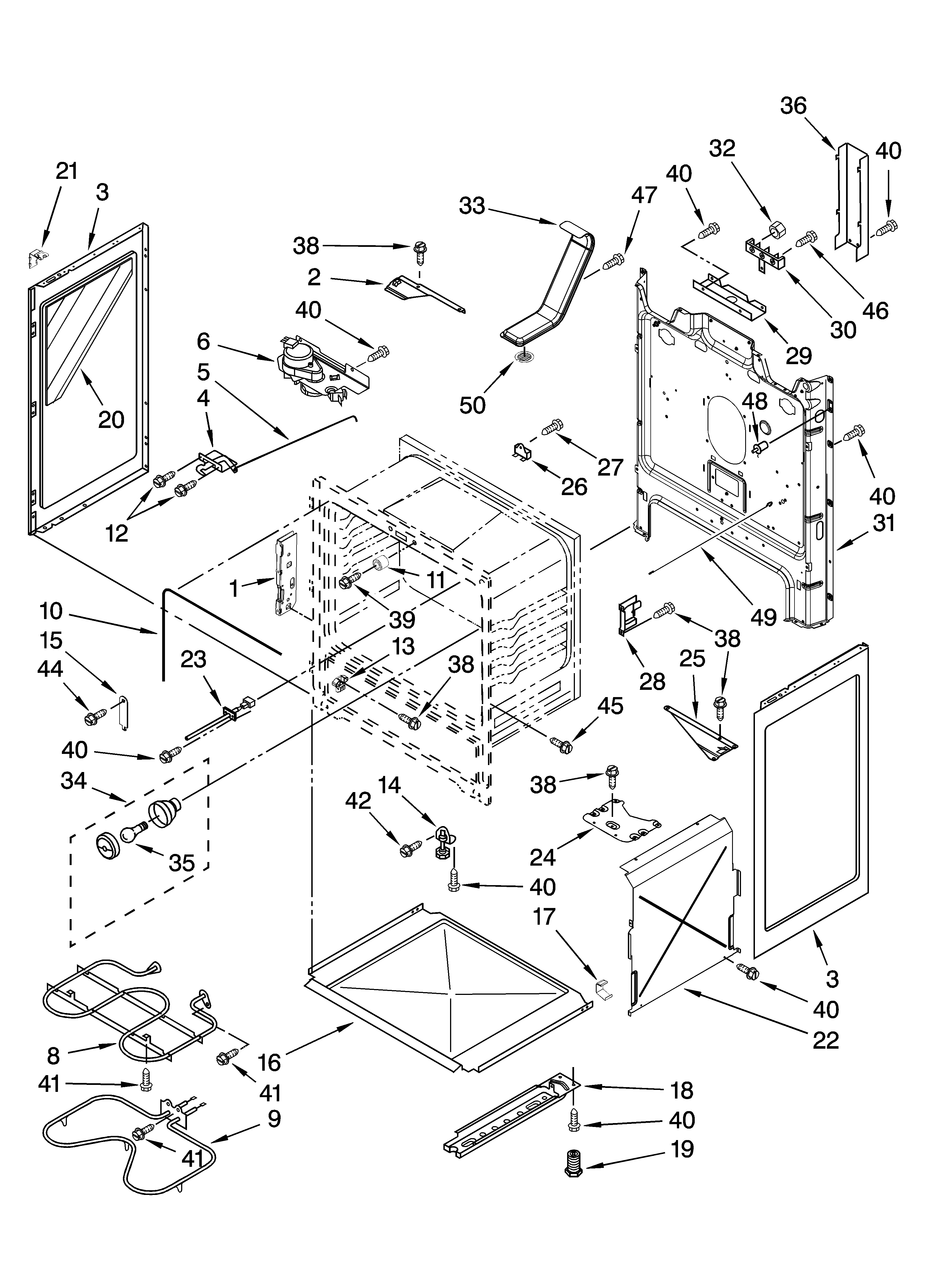 Whirlpool RF362LXTT1 chassis parts diagram