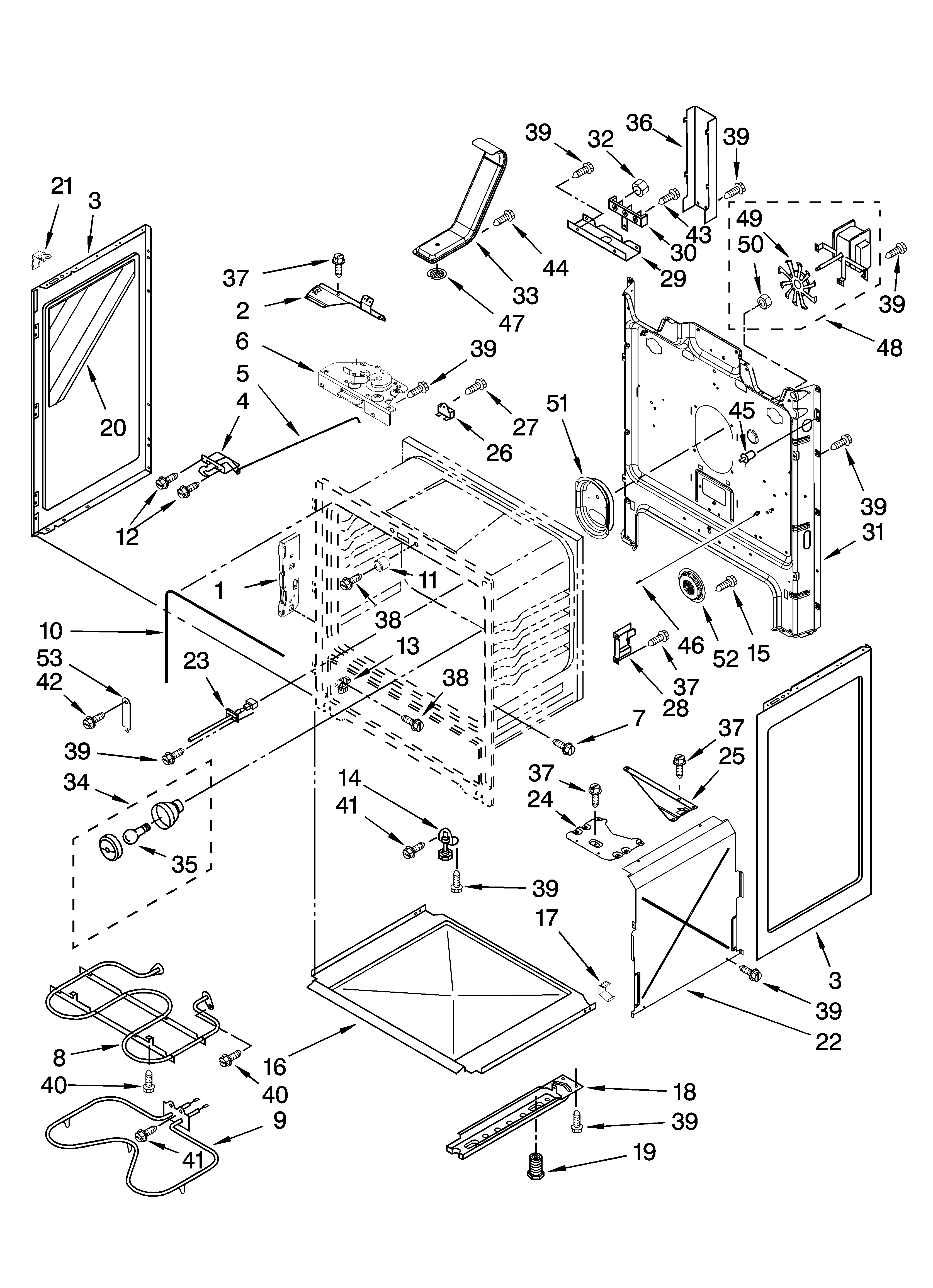 Whirlpool RF367LXSQ2 chassis parts diagram