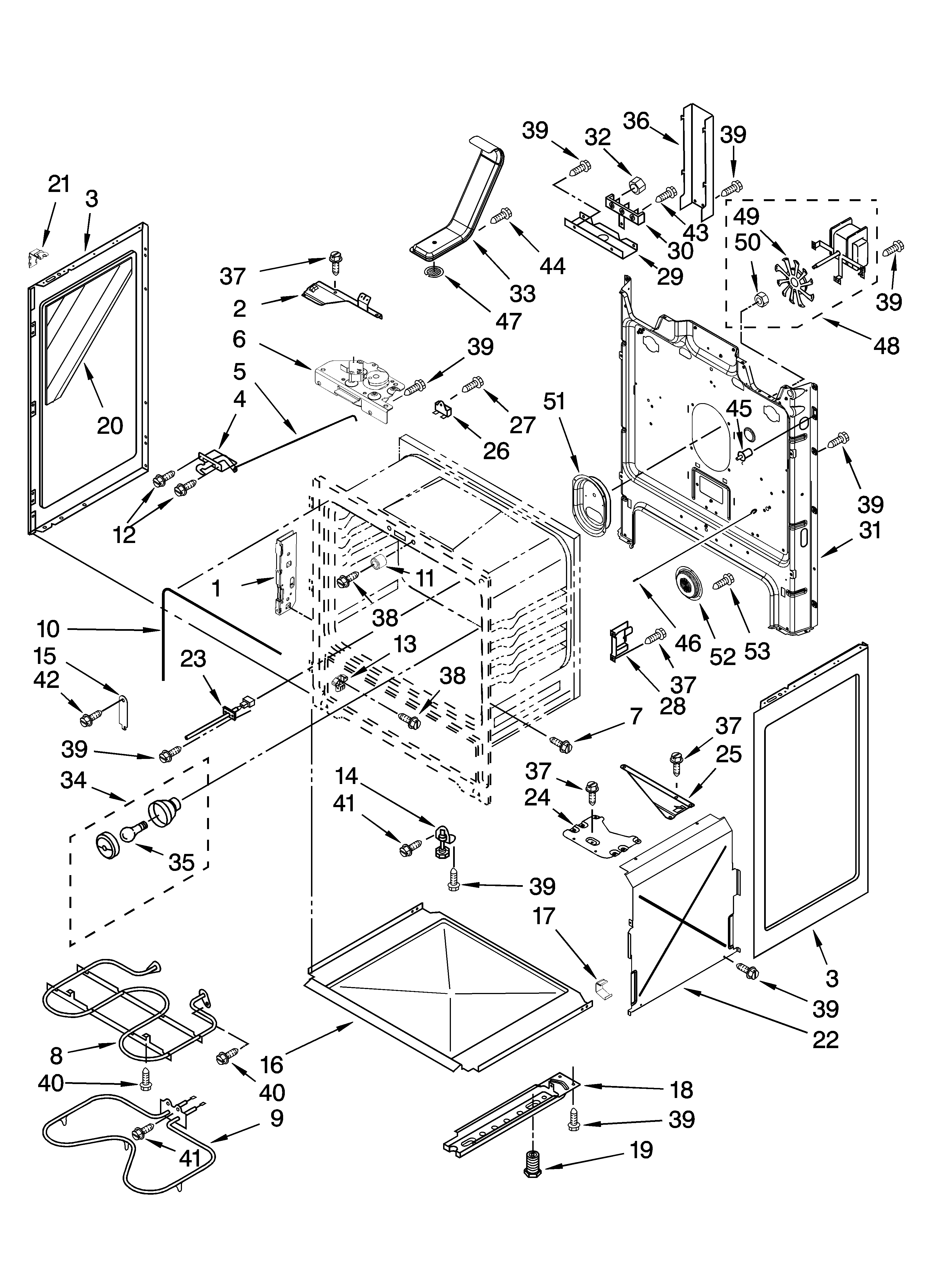 Whirlpool RF367LXSQ3 chassis parts diagram