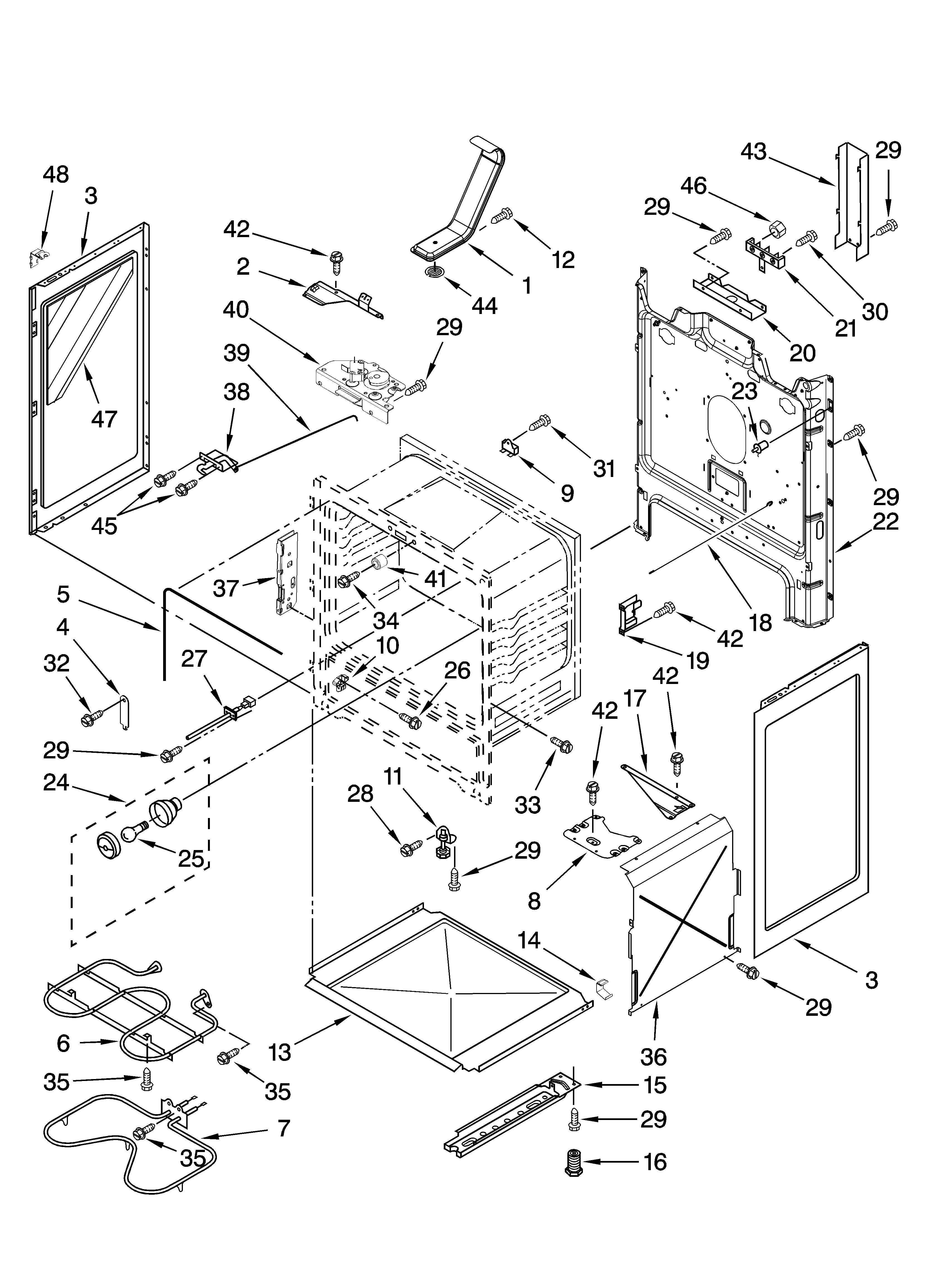 Whirlpool RF462LXSB3 chassis parts diagram