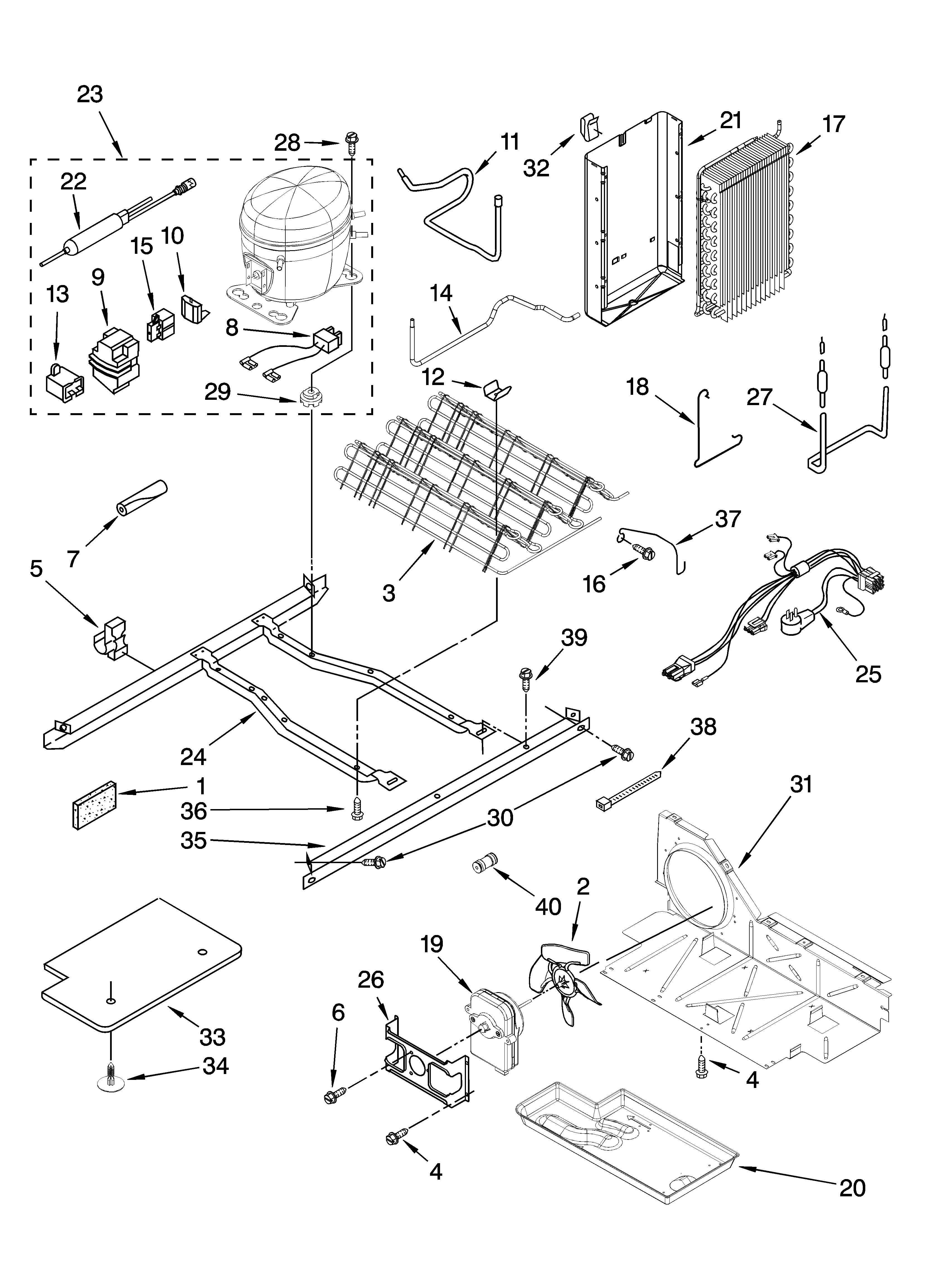 Roper RS25CFXTQ01 unit parts diagram