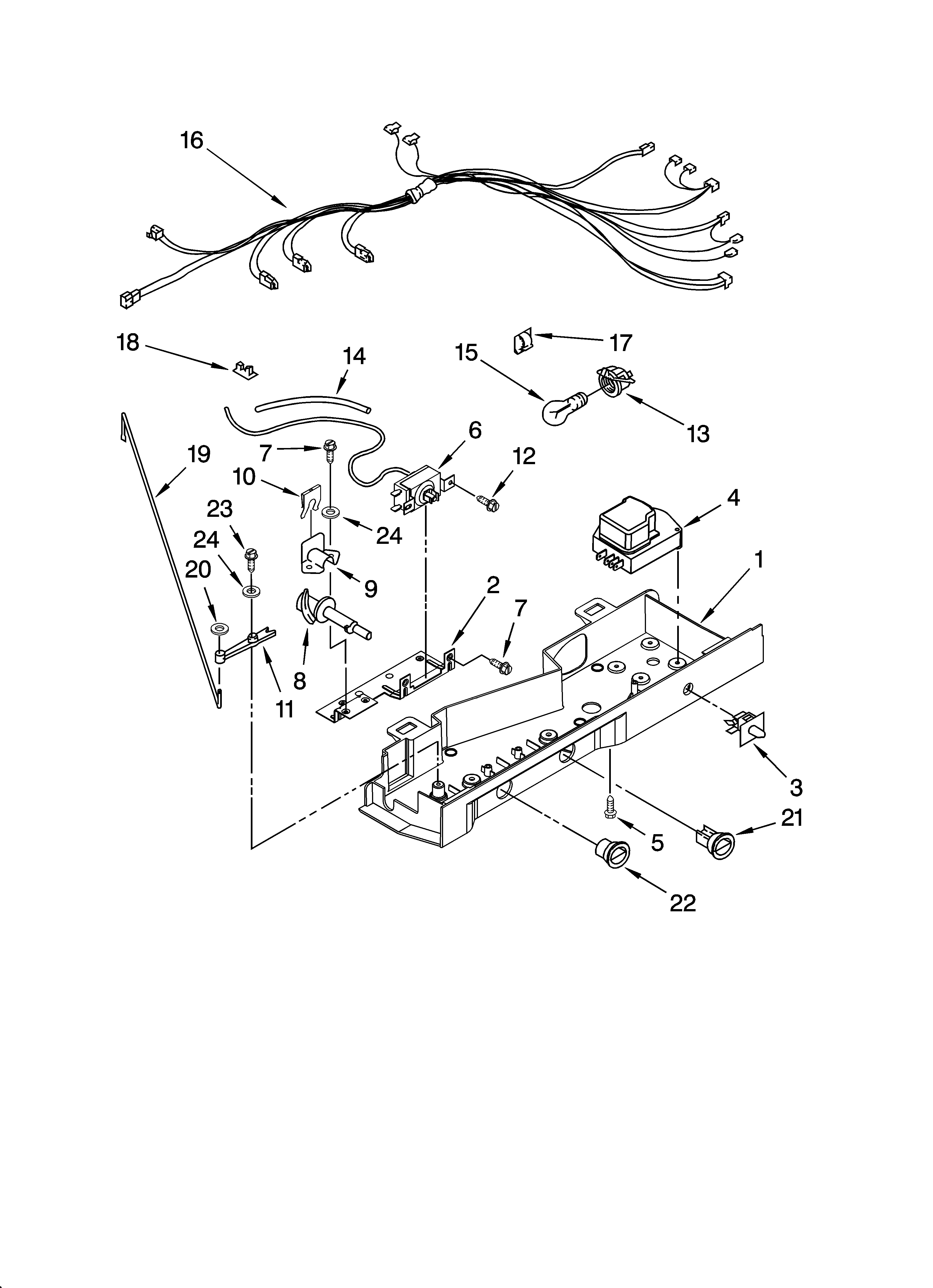 Roper RS25CFXTQ01 control parts diagram